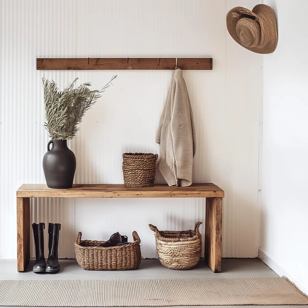 Rustic Wooden Console Table Minimalist Design Entryway Accent
