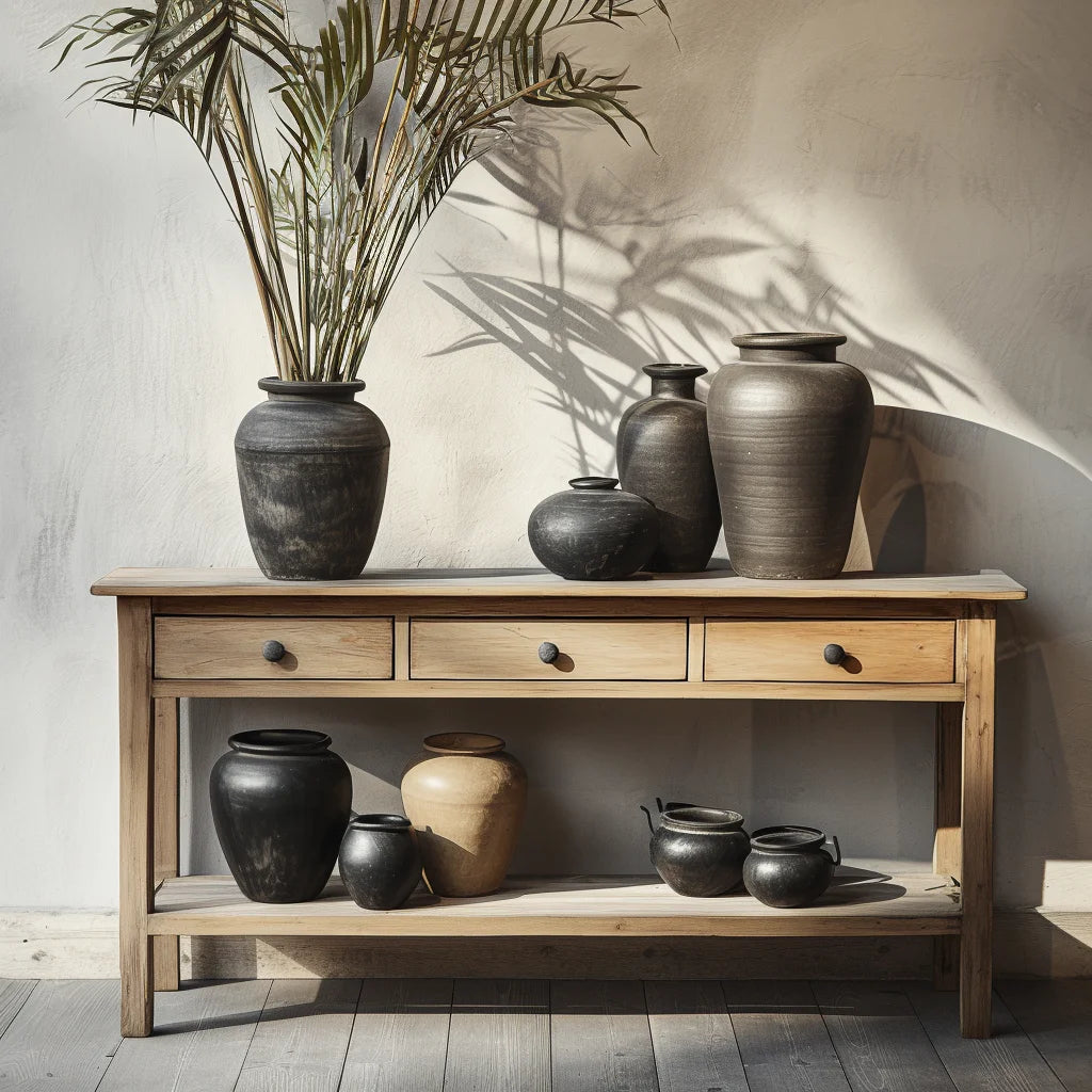 Wooden Console Table for Storage Display Home Decor