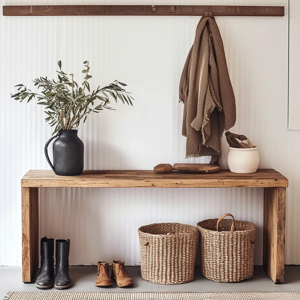 Rustic Wooden Console Table Minimalist Design Entryway Accent