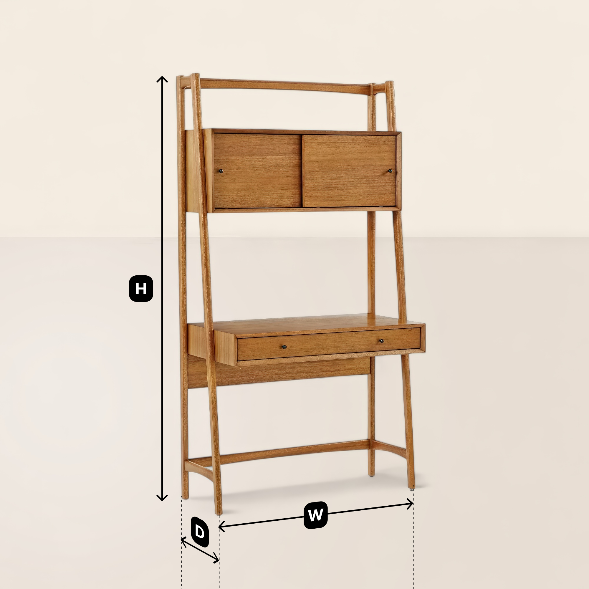 Modern Ladder Desk Compact Storage Shelves