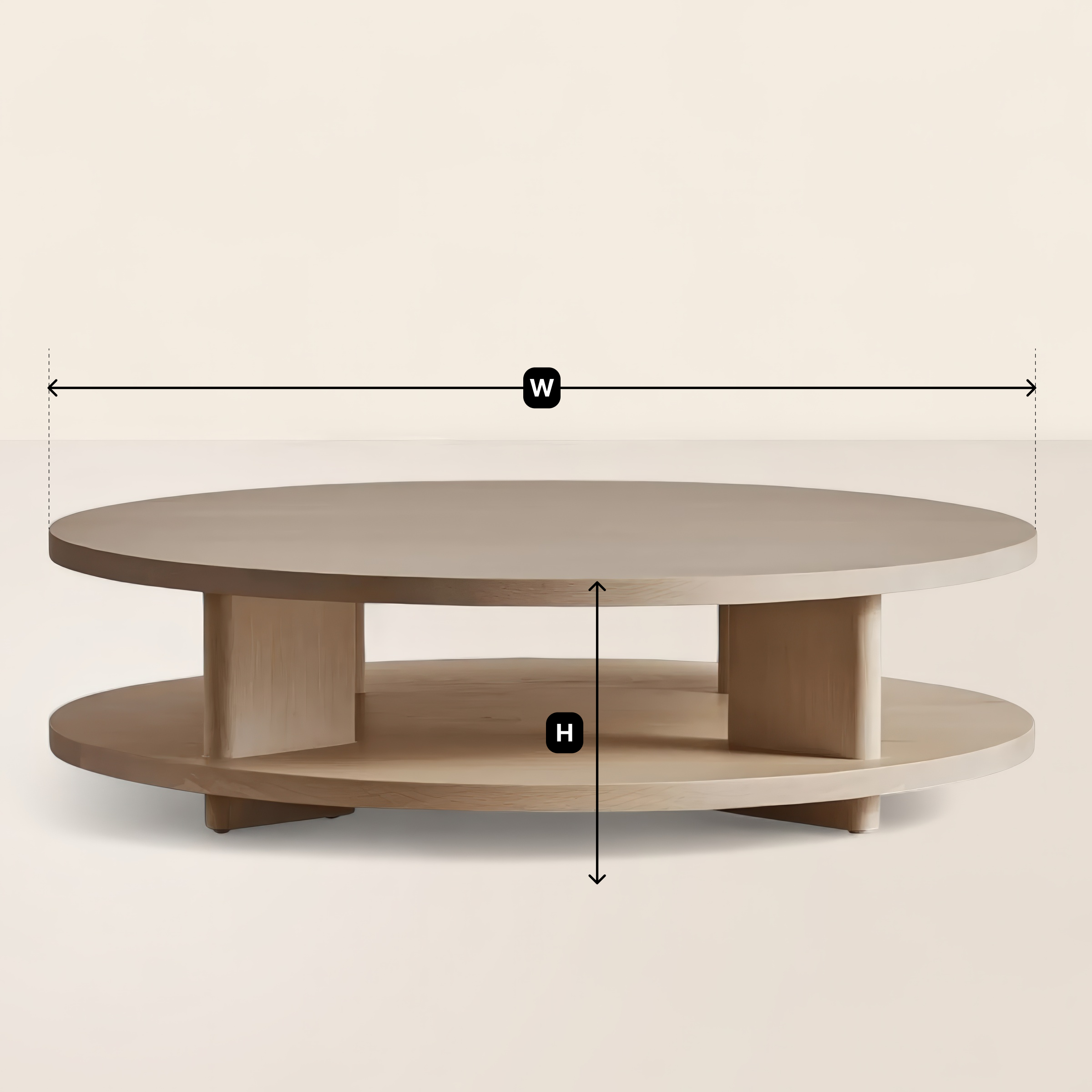 Round Double Layer Coffee Table for Modern and Elegant Interiors