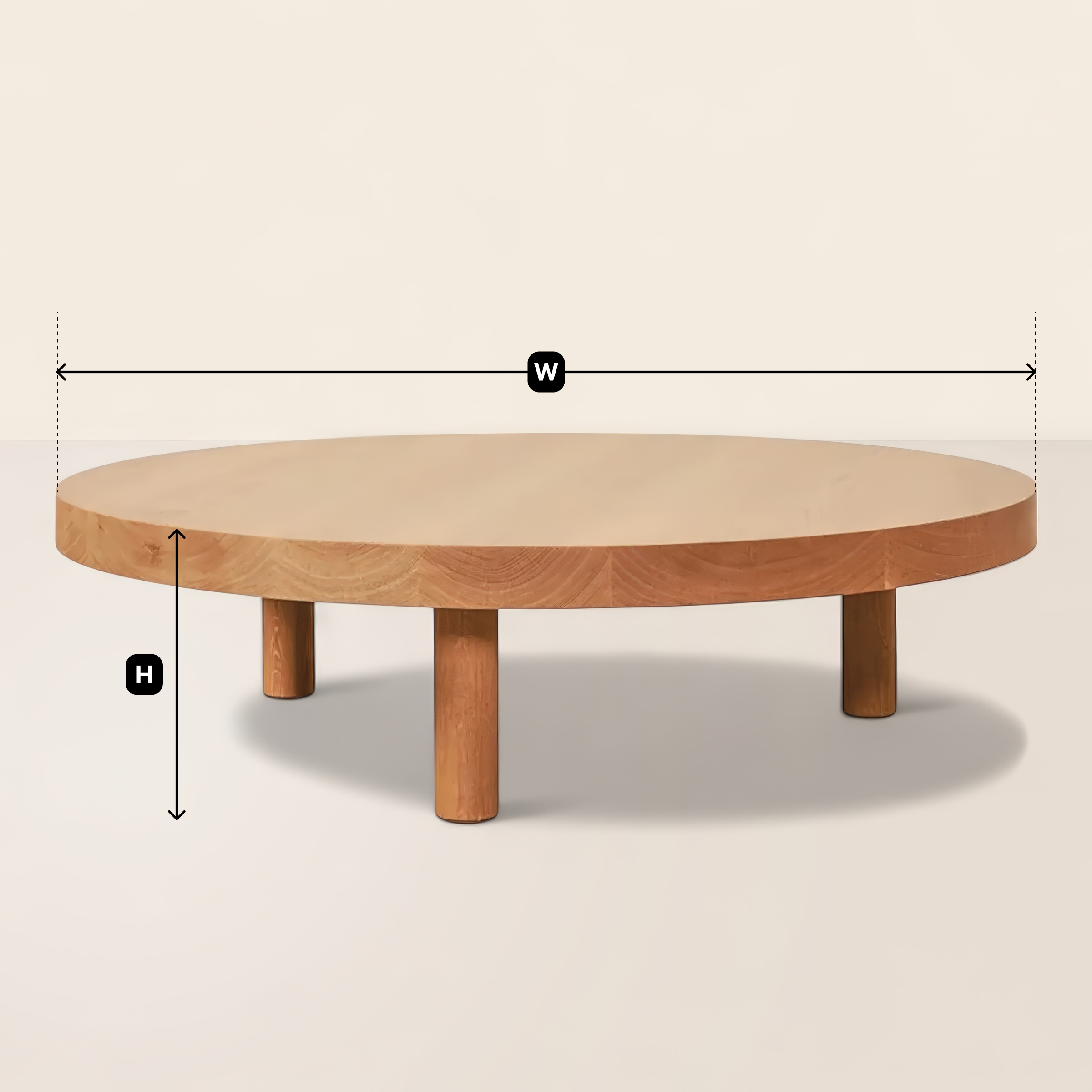 Round Low Profile Coffee Table for Modern Living Spaces
