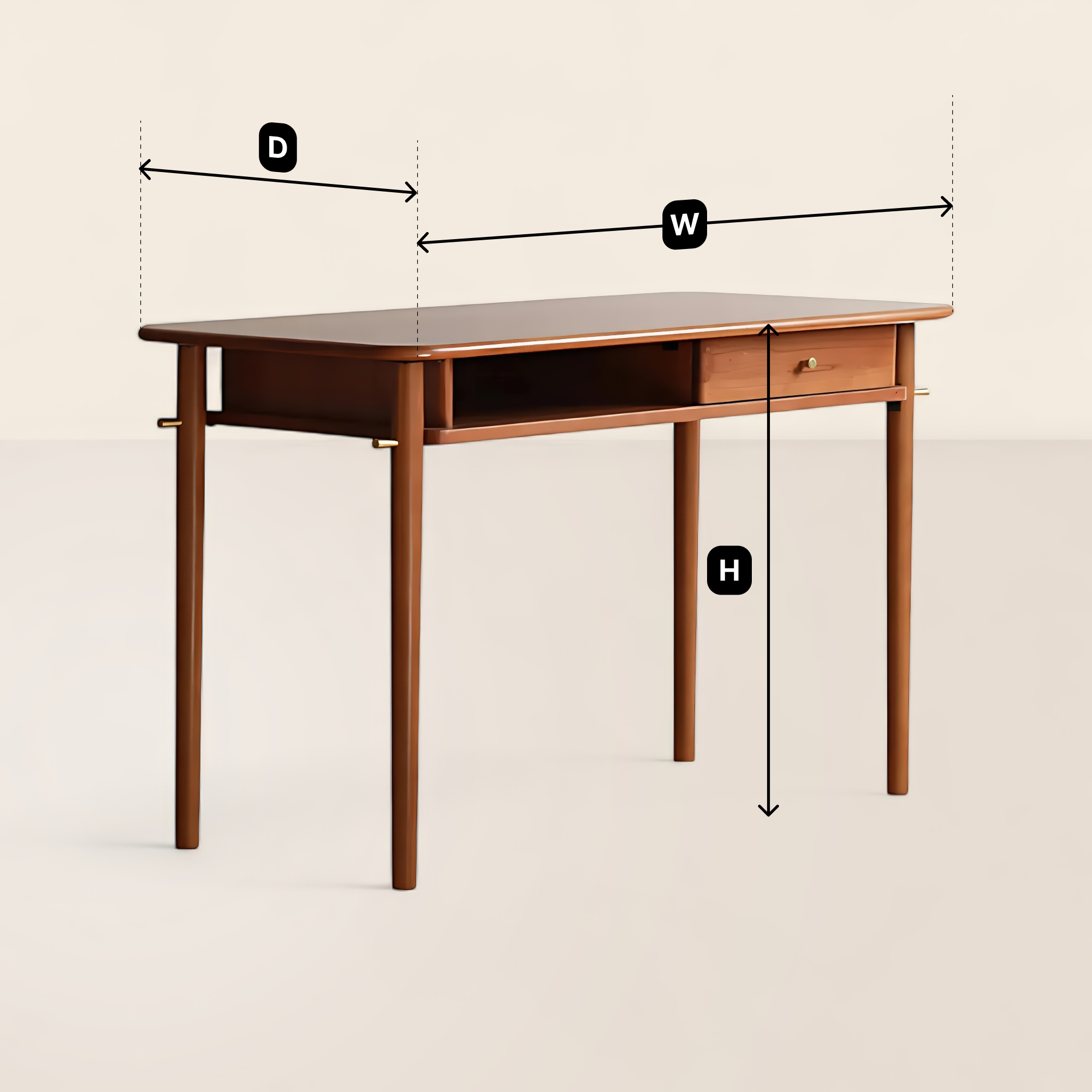 Stylish Home Office Desk With Drawer And Shelf