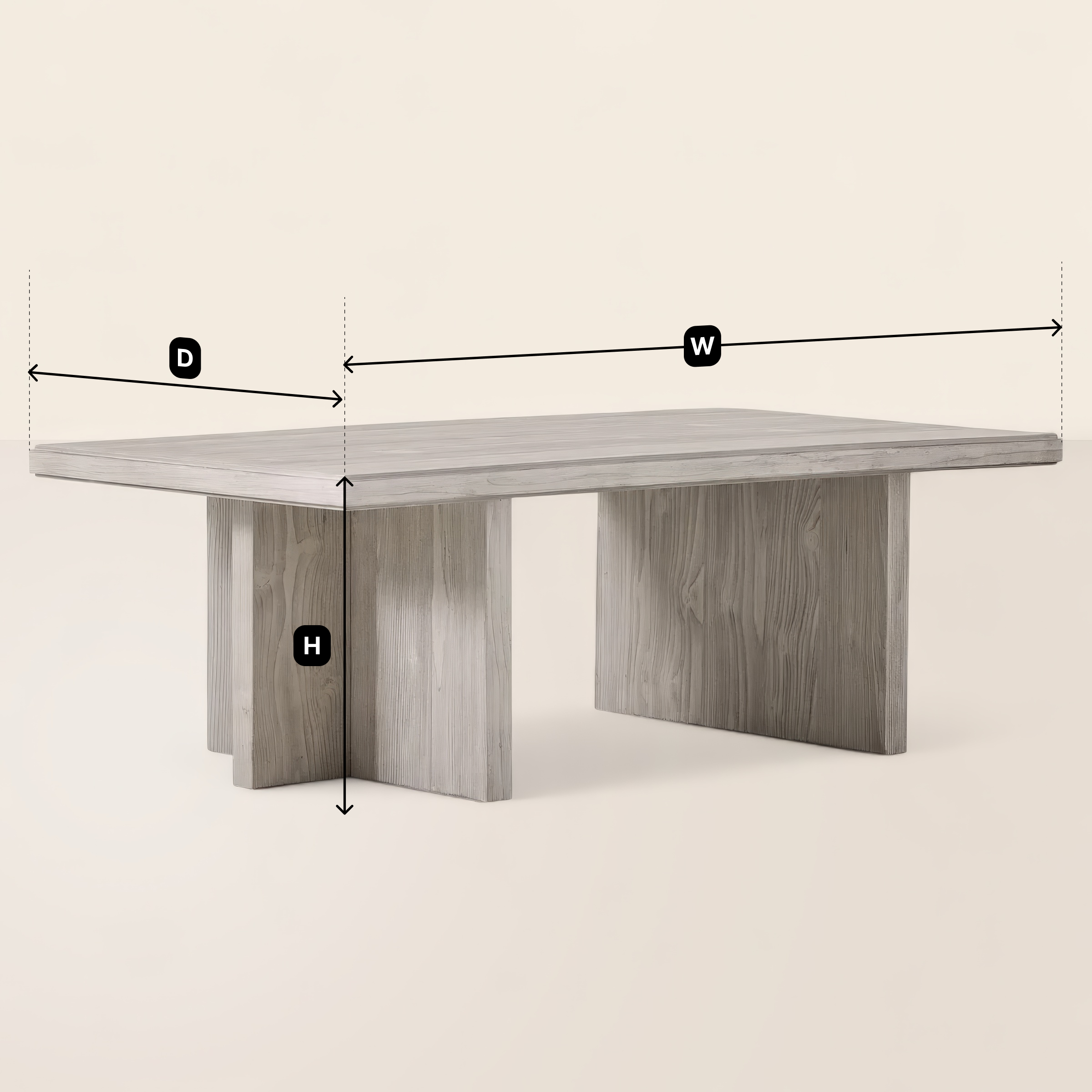 Rectangular Coffee Table Modern Cross-Leg Base Design