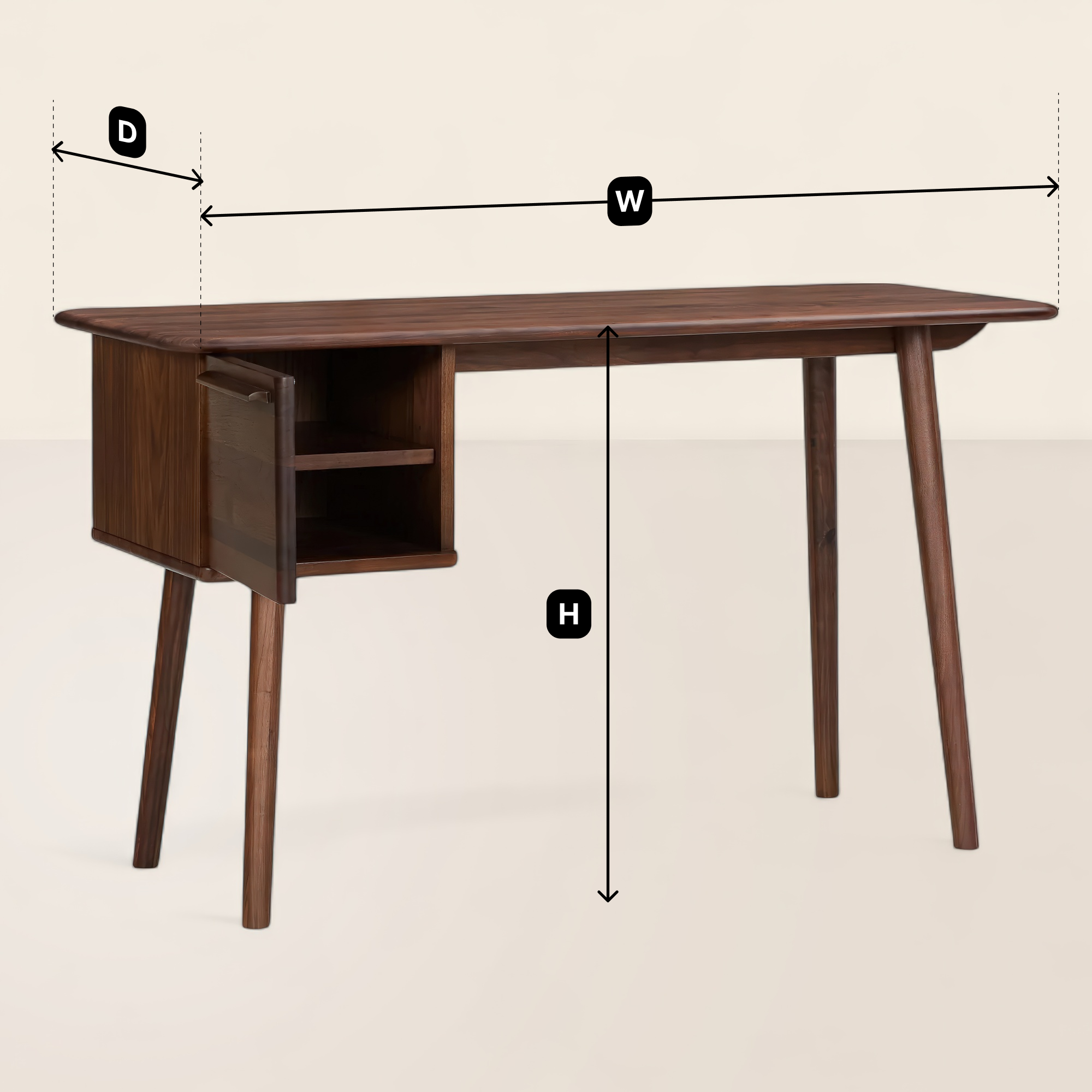 Rowan Writing Desk Compact Storage Modern Minimalist Design