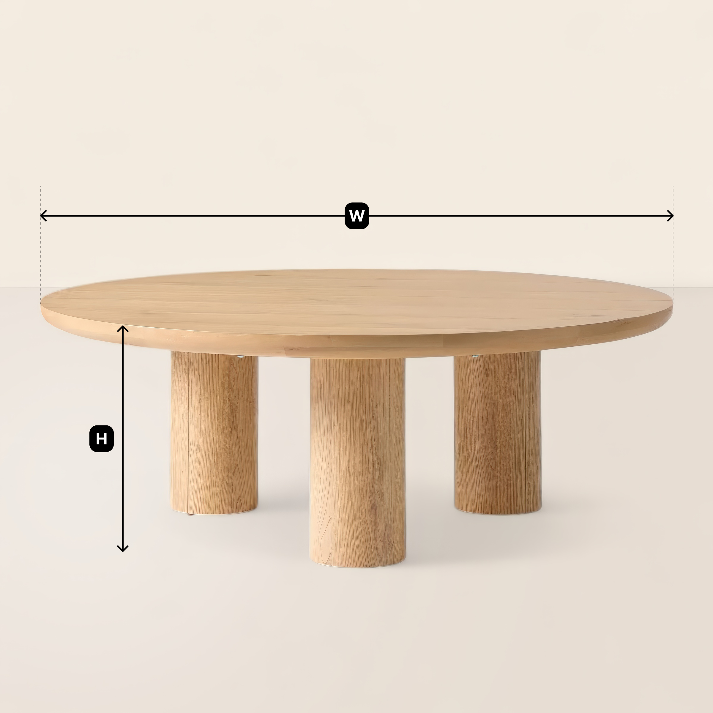 Round Coffee Table Four Column Design