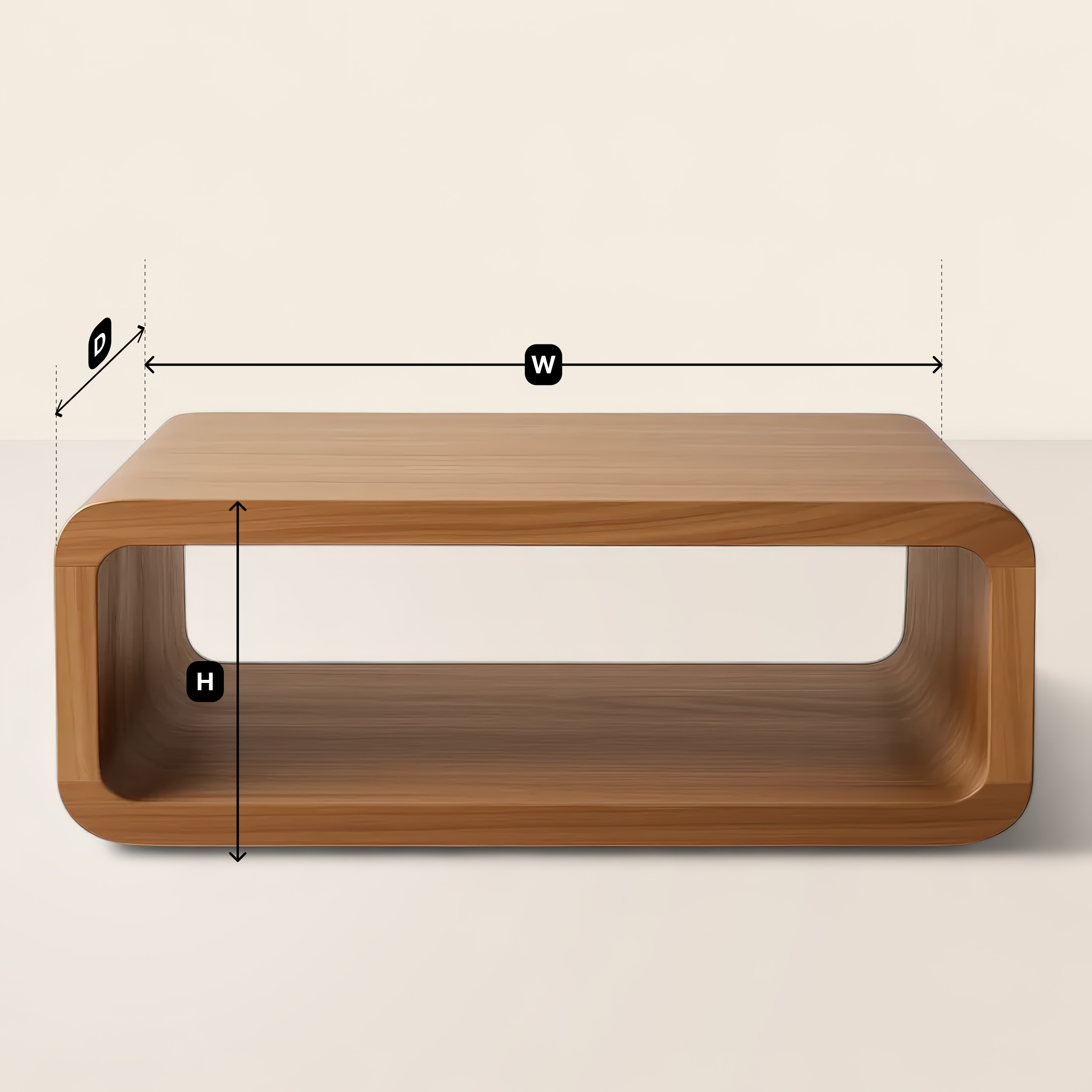 Zen Arc Coffee Table Visual Harmony Centerpiece