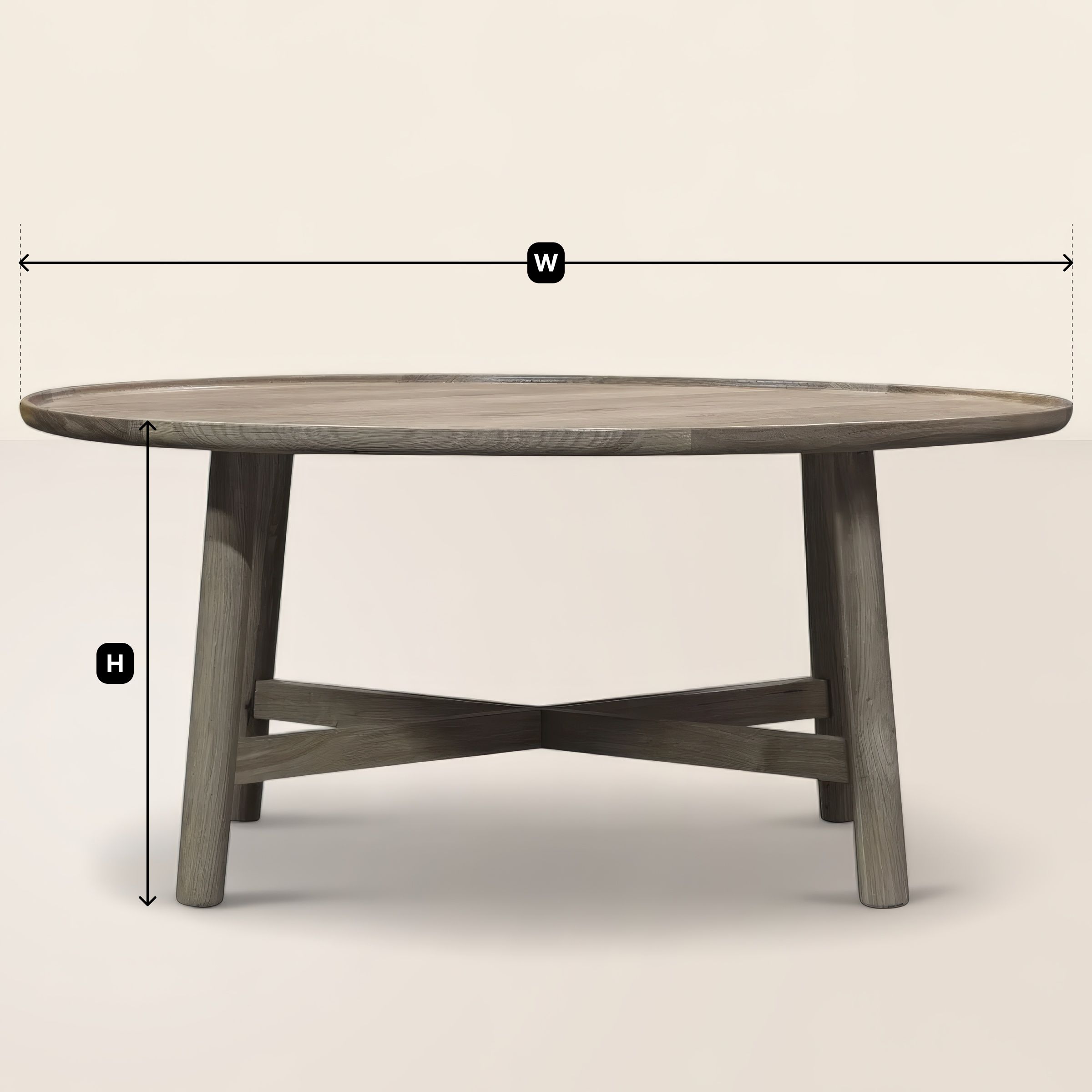 Timeless Round Coffee Table with Sturdy Cross Base for Modern Spaces