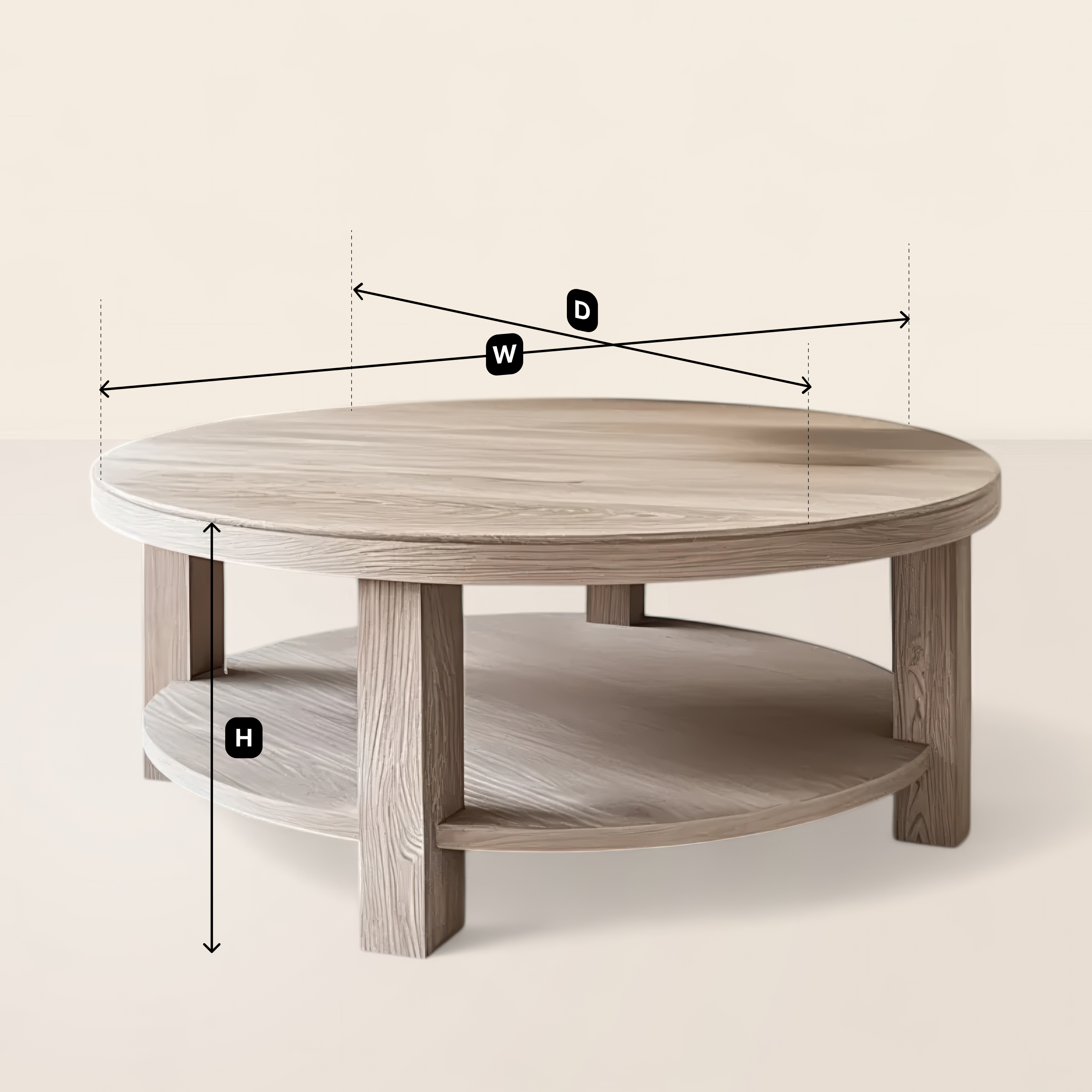 Elegant Round Wooden Coffee Table Modern Minimalist Design