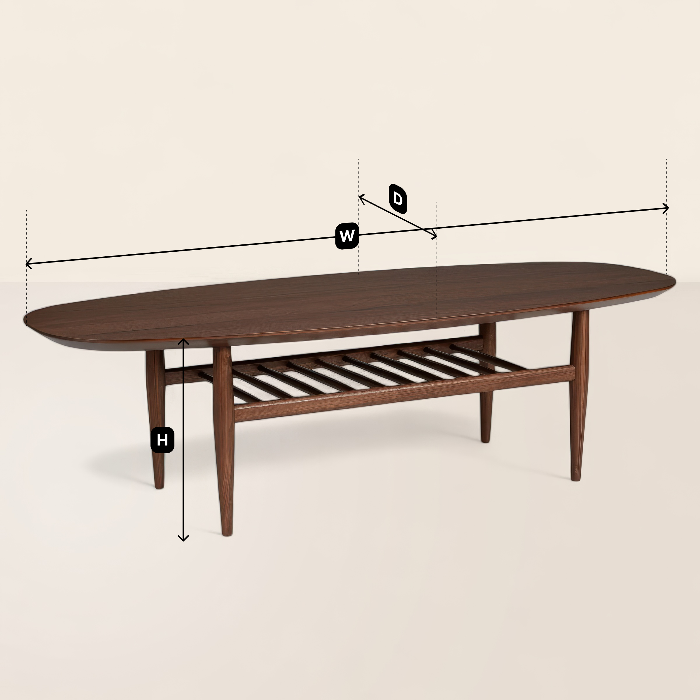 Mid Century Coffee Table Timeless Design with Open Storage