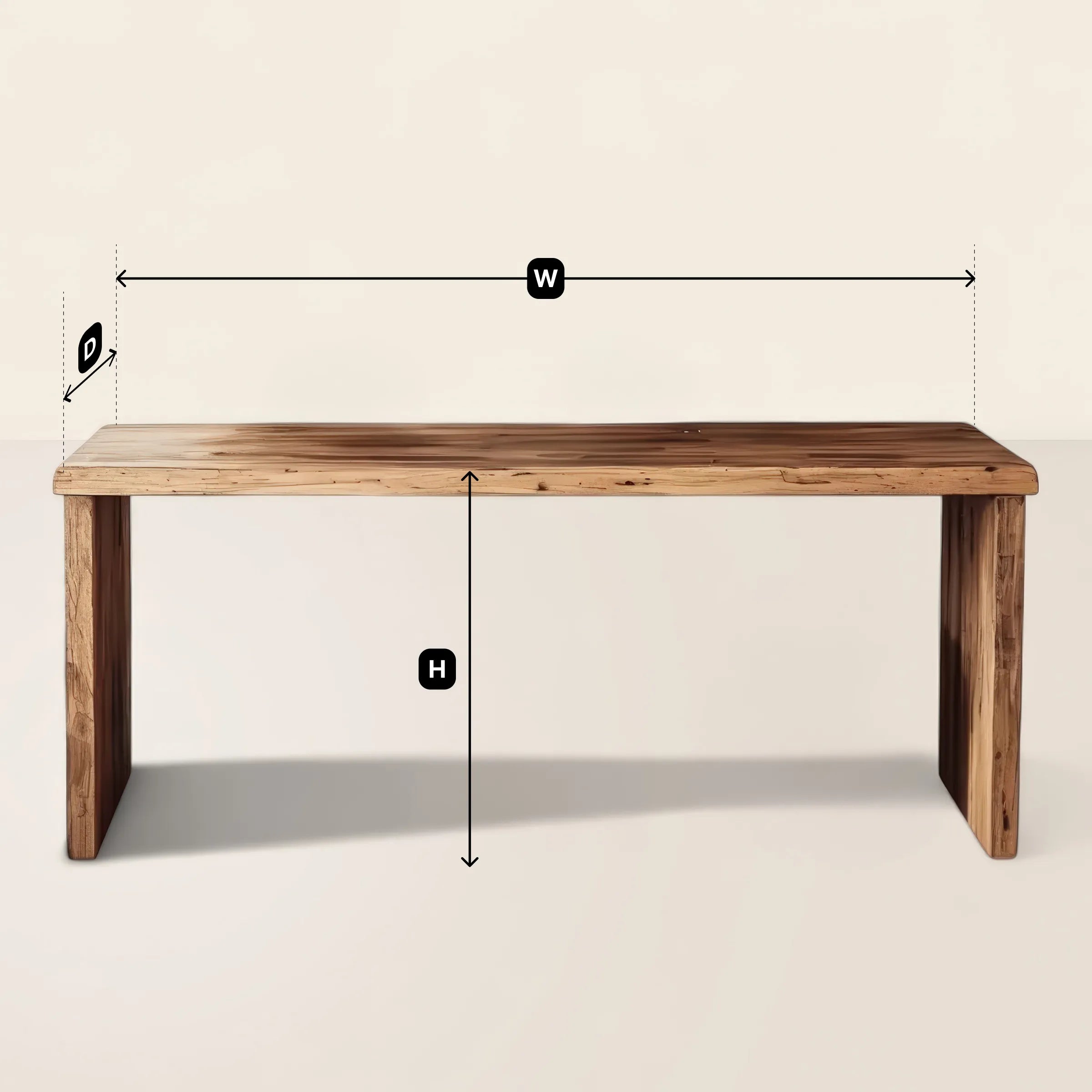 Rustic Wooden Console Table Minimalist Design Entryway Accent