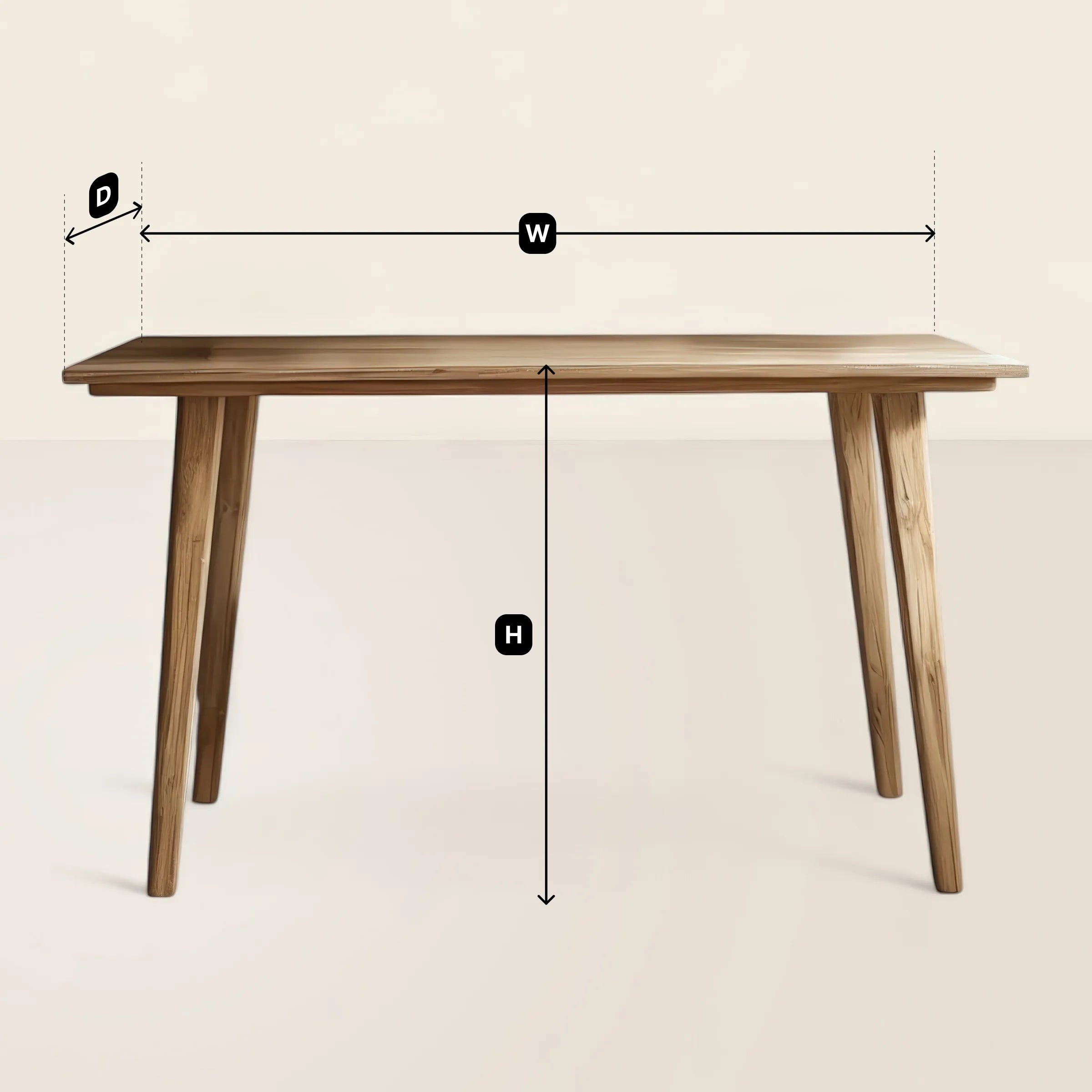 Rustic Console Table Minimalist Design Natural Finish