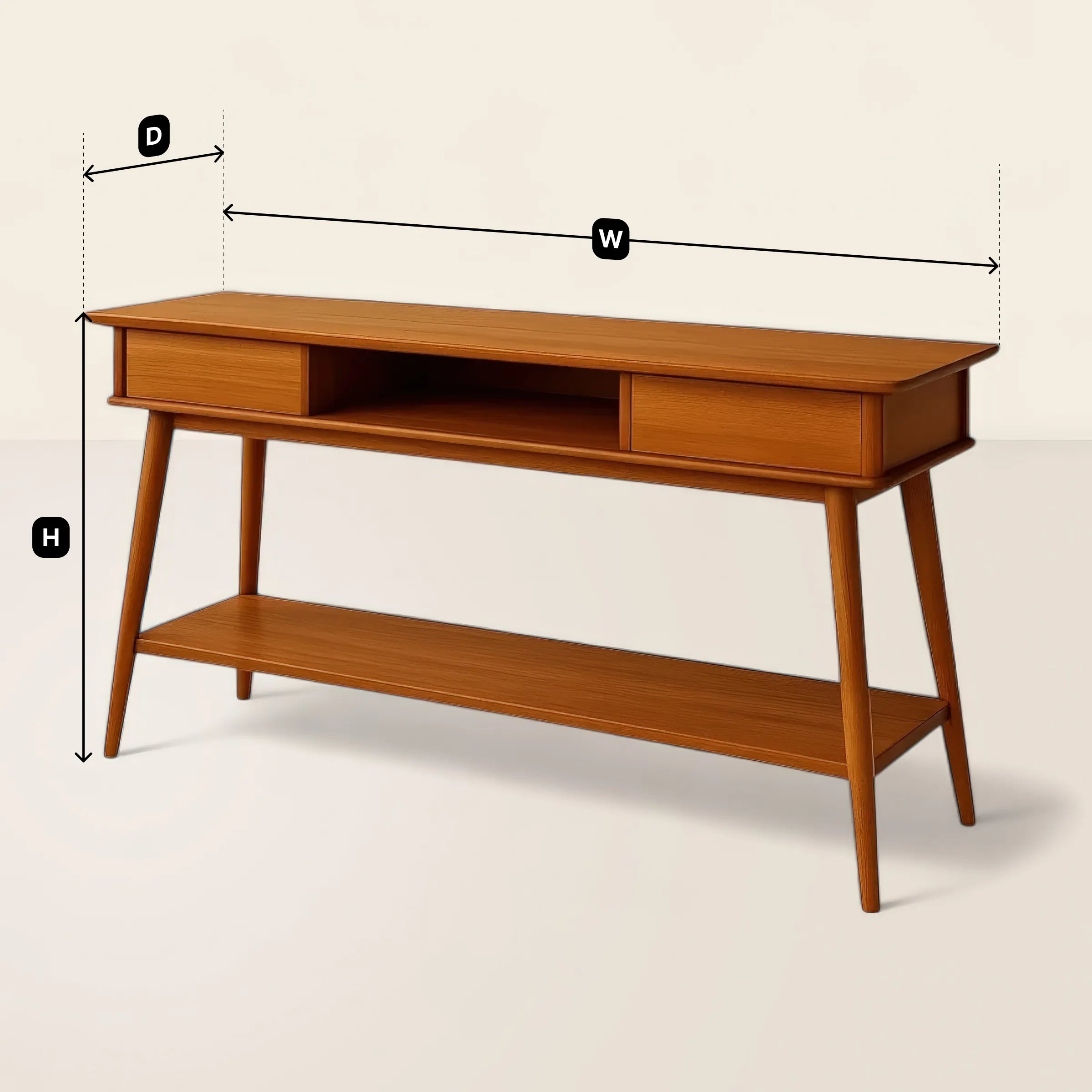 Retro Console Table with Smart Storage for Stylish Living Spaces