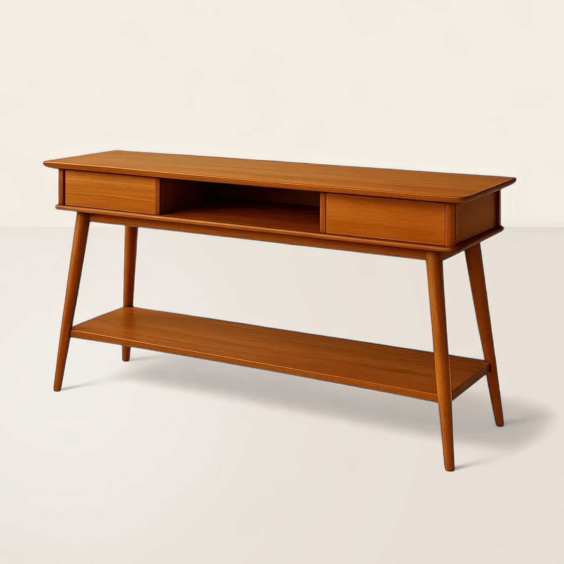 Retro Console Table with Smart Storage for Stylish Living Spaces