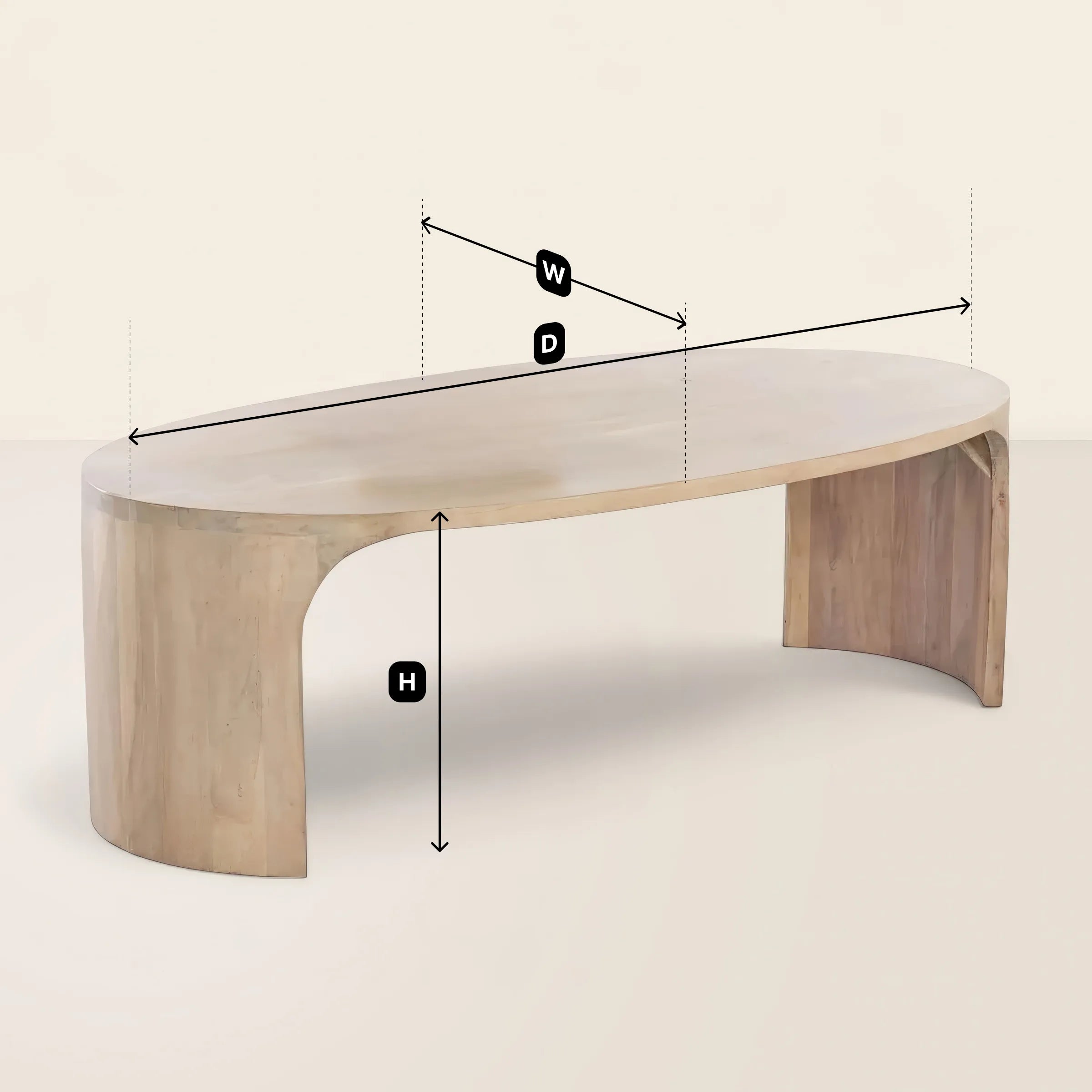 Oval Coffee Table Modern Curved Base Design