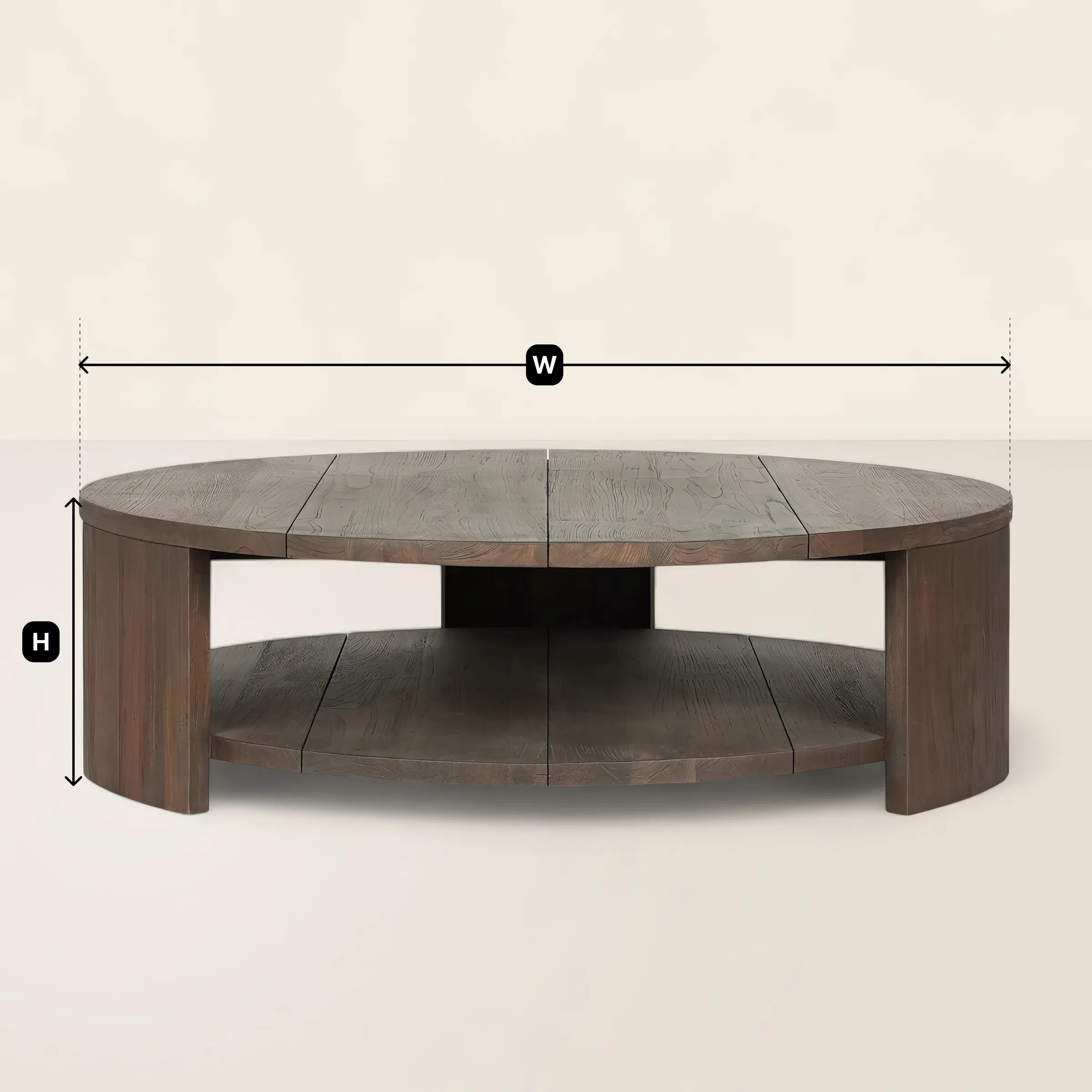 Round Coffee Table Two-Tier Modern Design