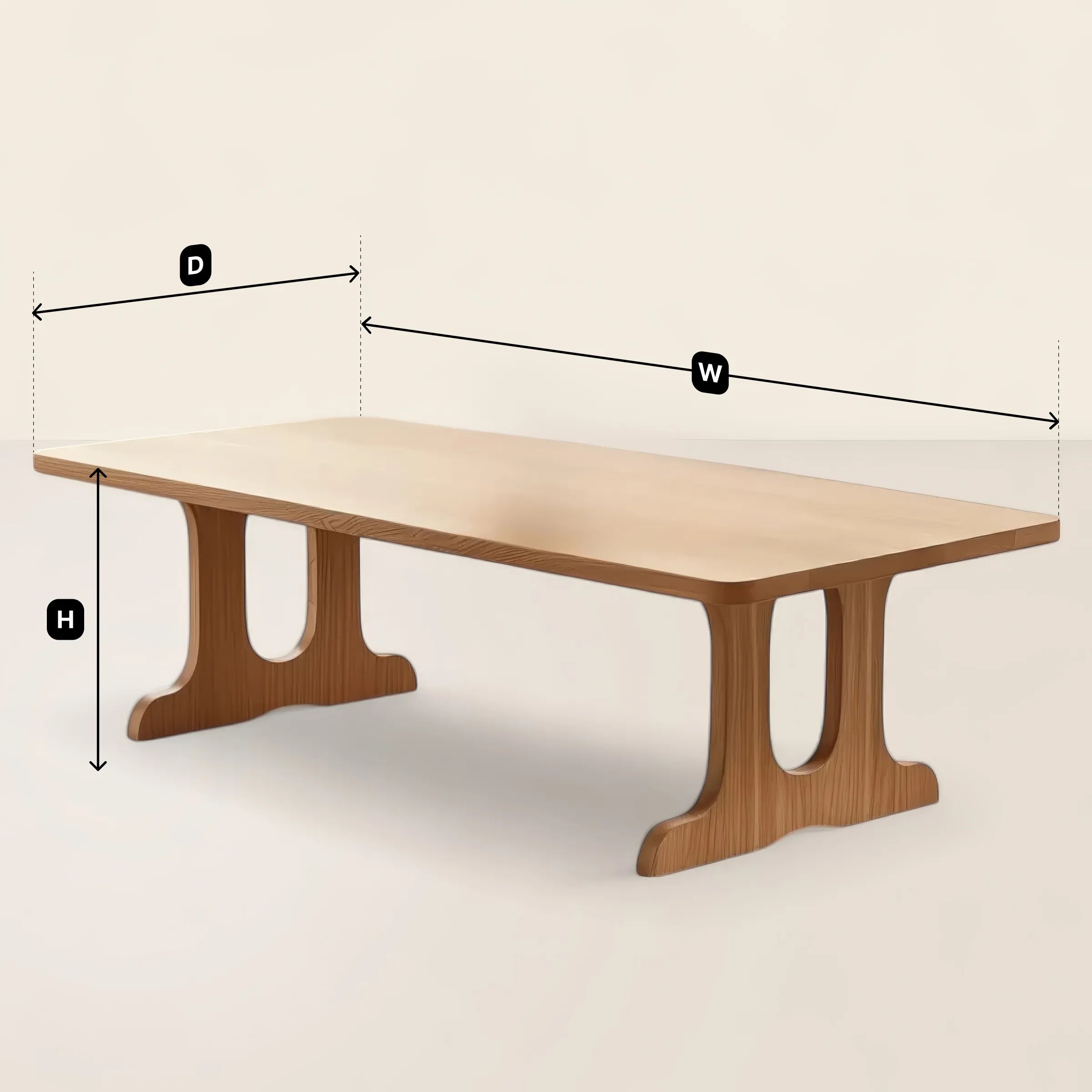 Natural Wood Coffee Table Elegant Minimalist Curves