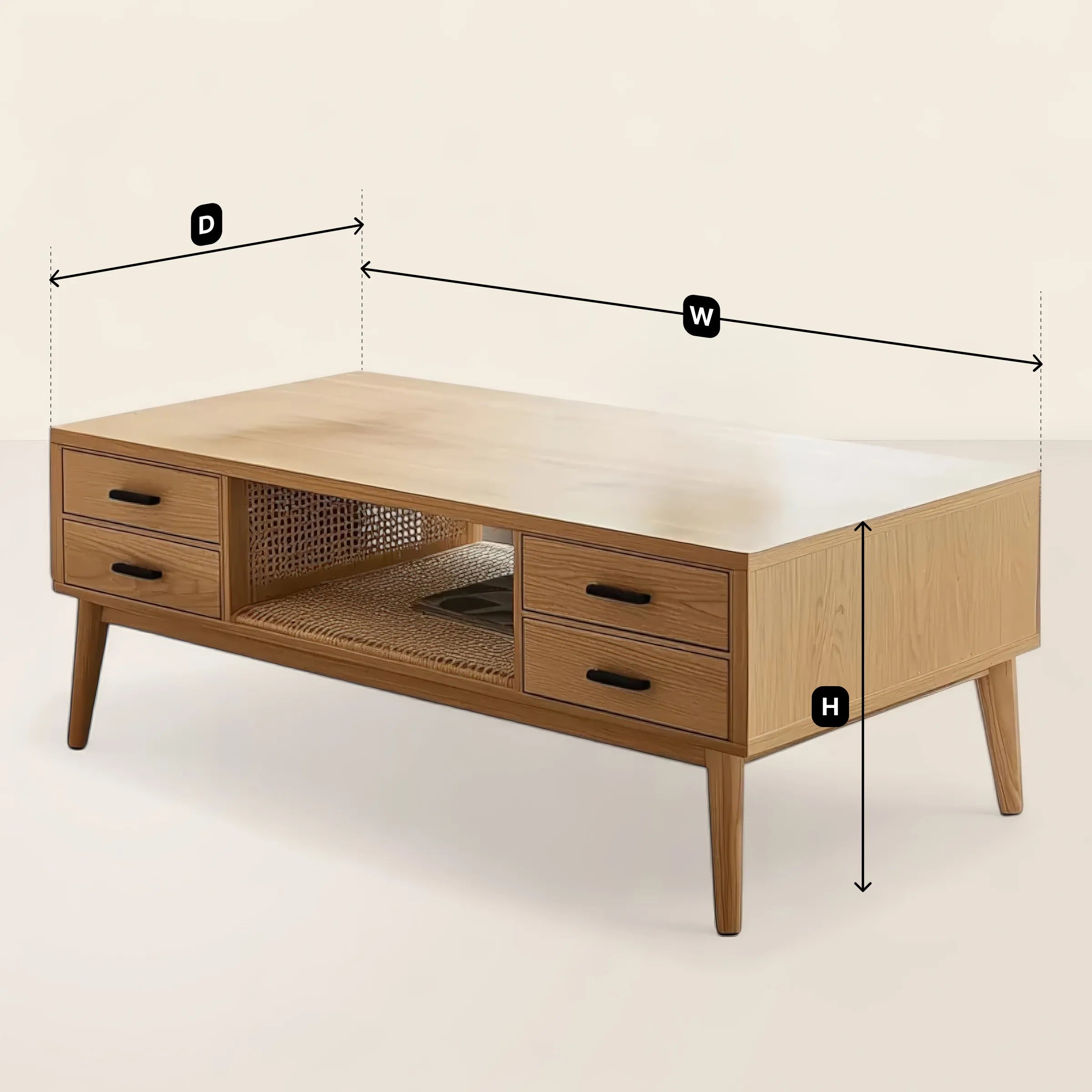 Scandinavian Wooden Coffee Table Elegant Functional Design
