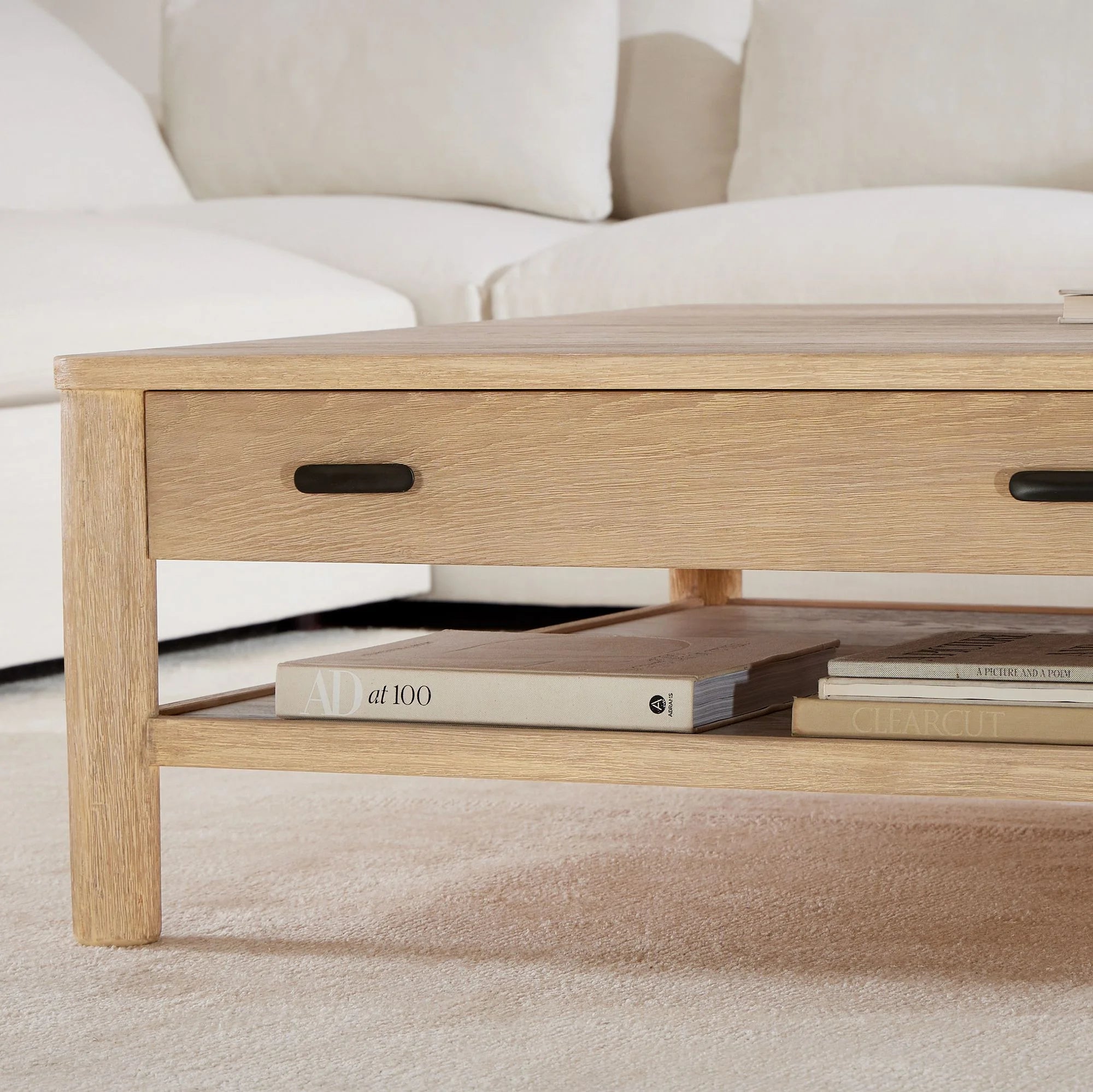 Square Coffee Table Modern Storage Accent Piece