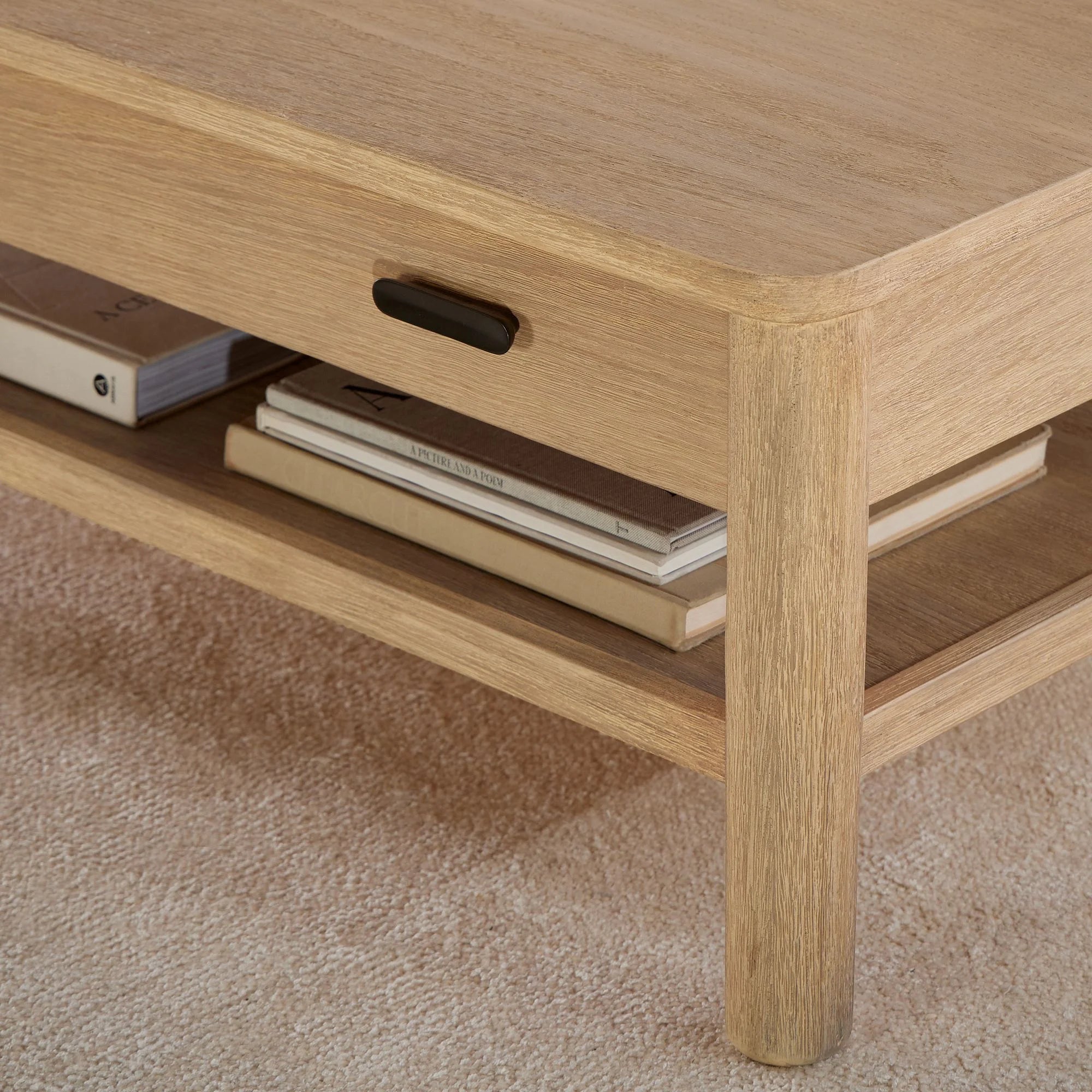 Square Coffee Table Modern Storage Accent Piece