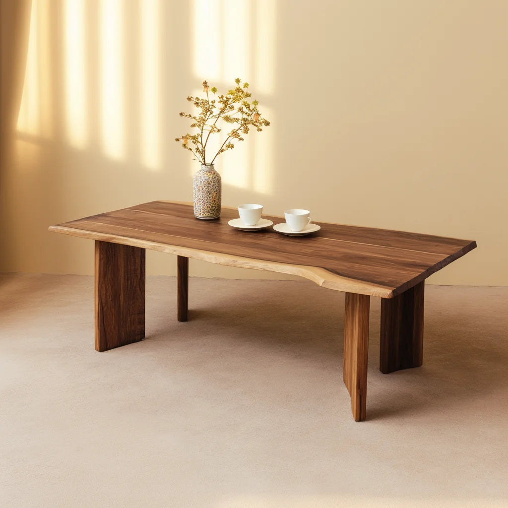 Living Table with curved silhouette in contemporary living space