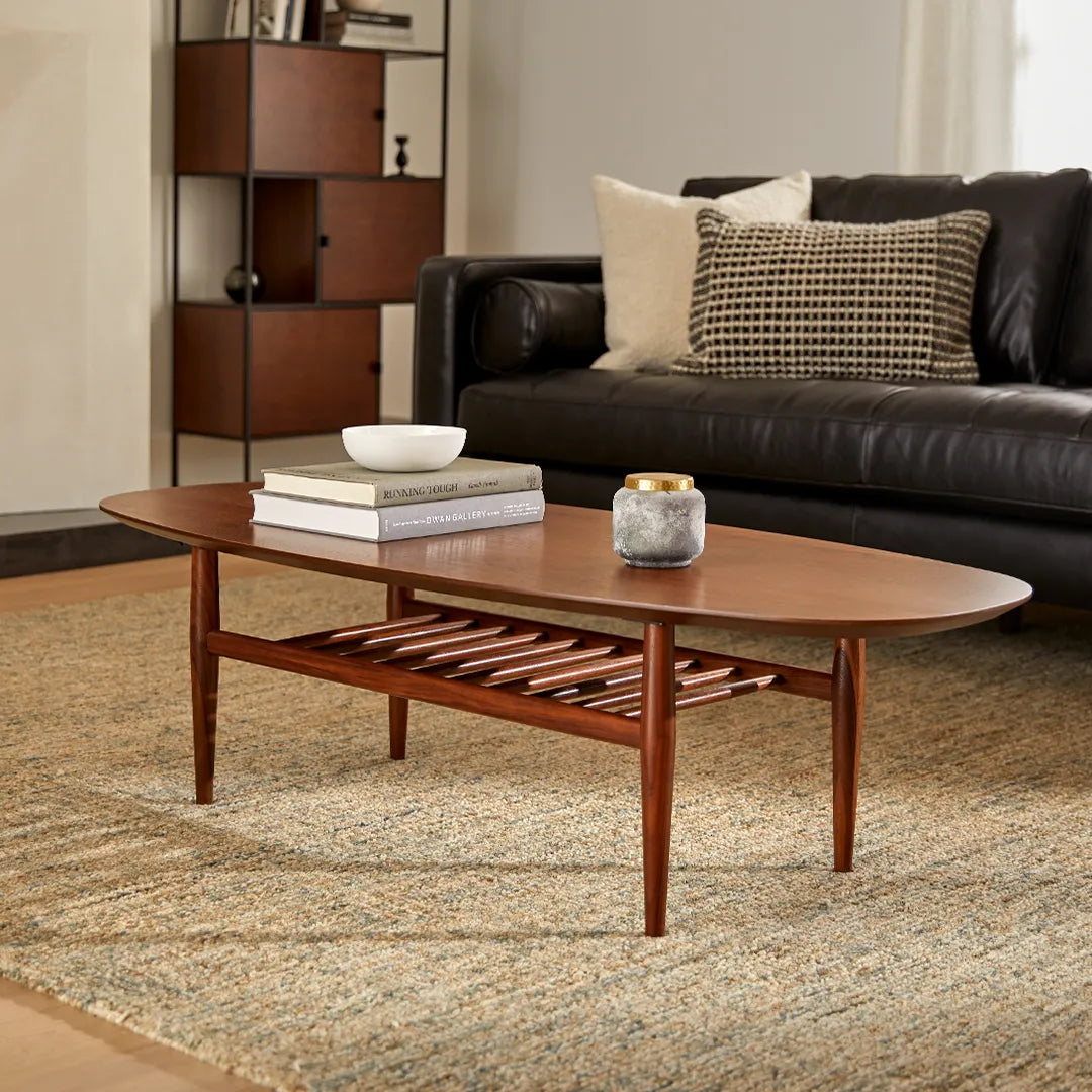 Mid Century Coffee Table with open lower shelf