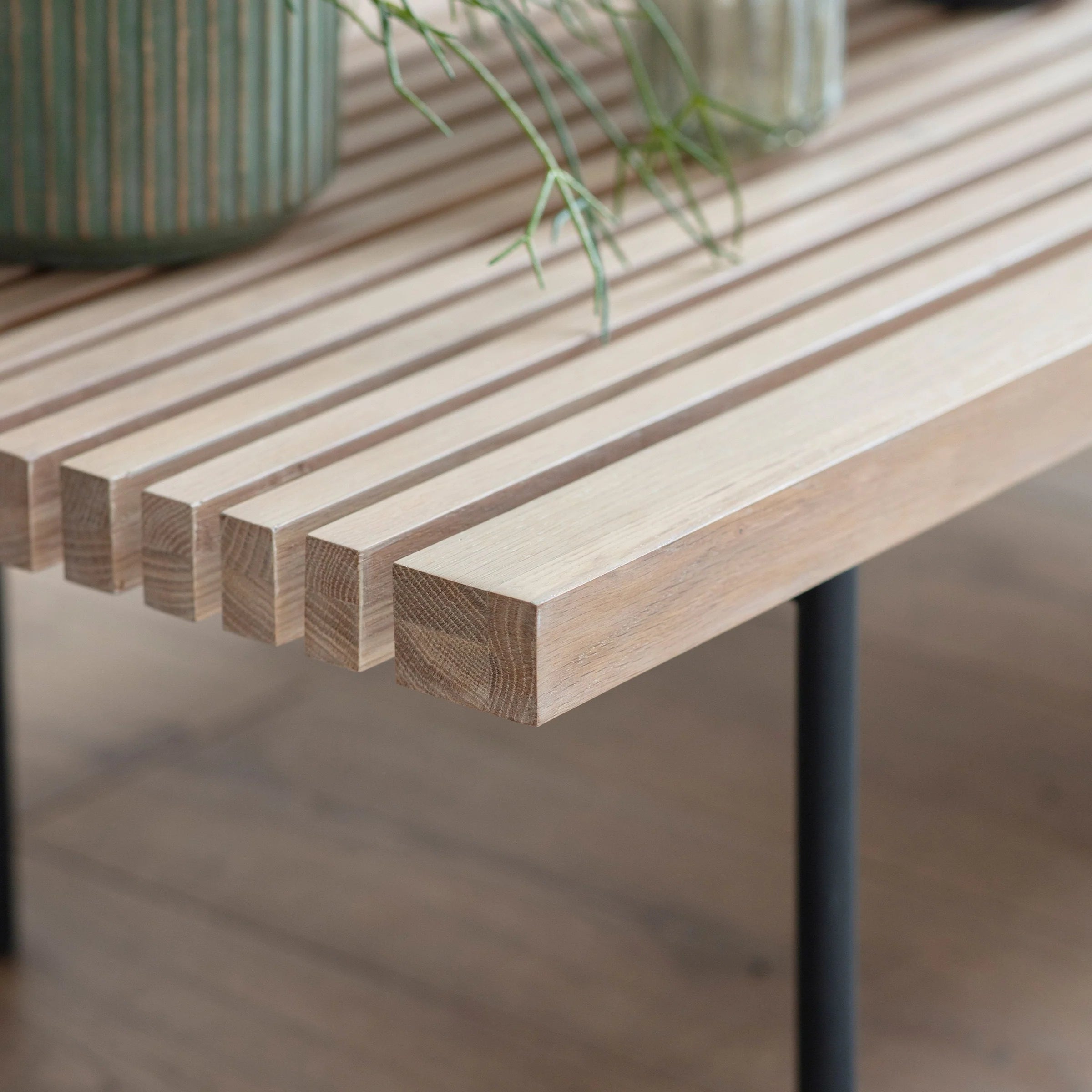 Modern Slatted Coffee Table with open design