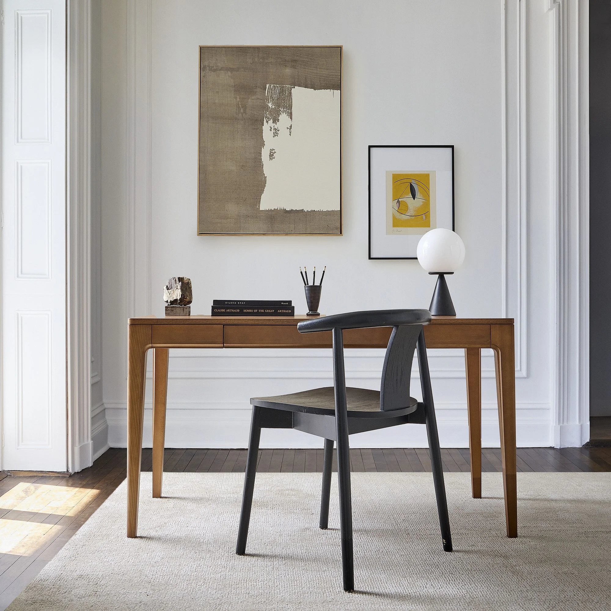 Modern Writing Desk Sleek Design Single Drawer