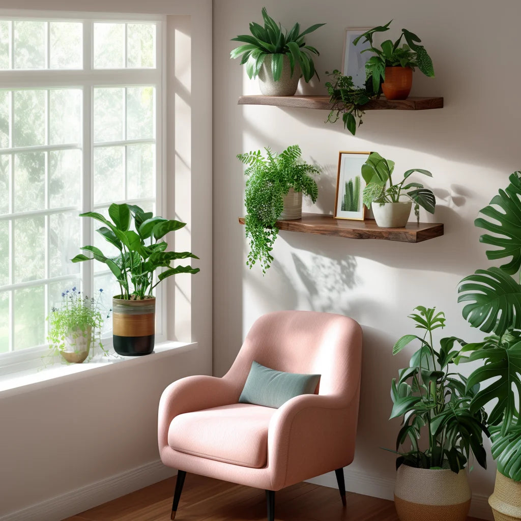 Organic Wall Shelf floating on a white wall with soft curved edge and natural styling