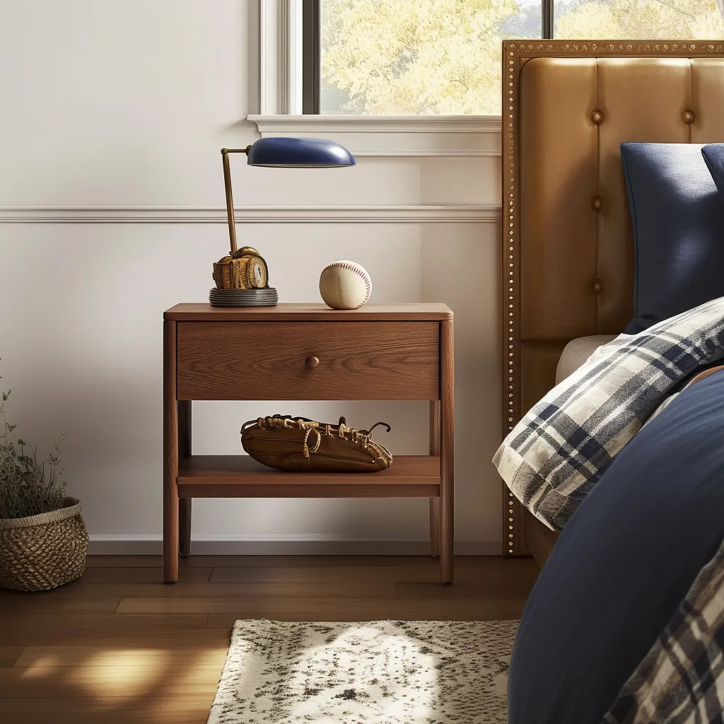 Refined Nightstand with single drawer and open lower shelf for modern bedroom storage