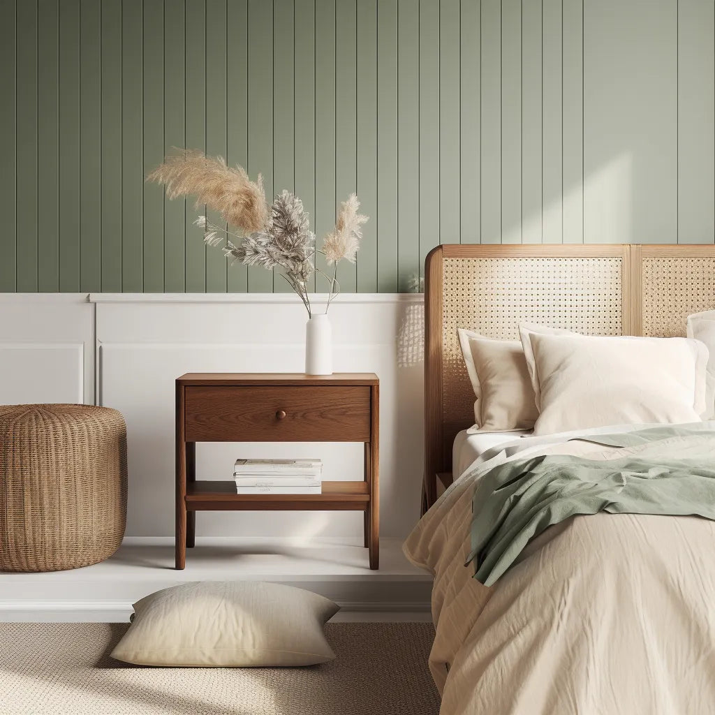 Refined Nightstand with single drawer and open lower shelf for modern bedroom storage