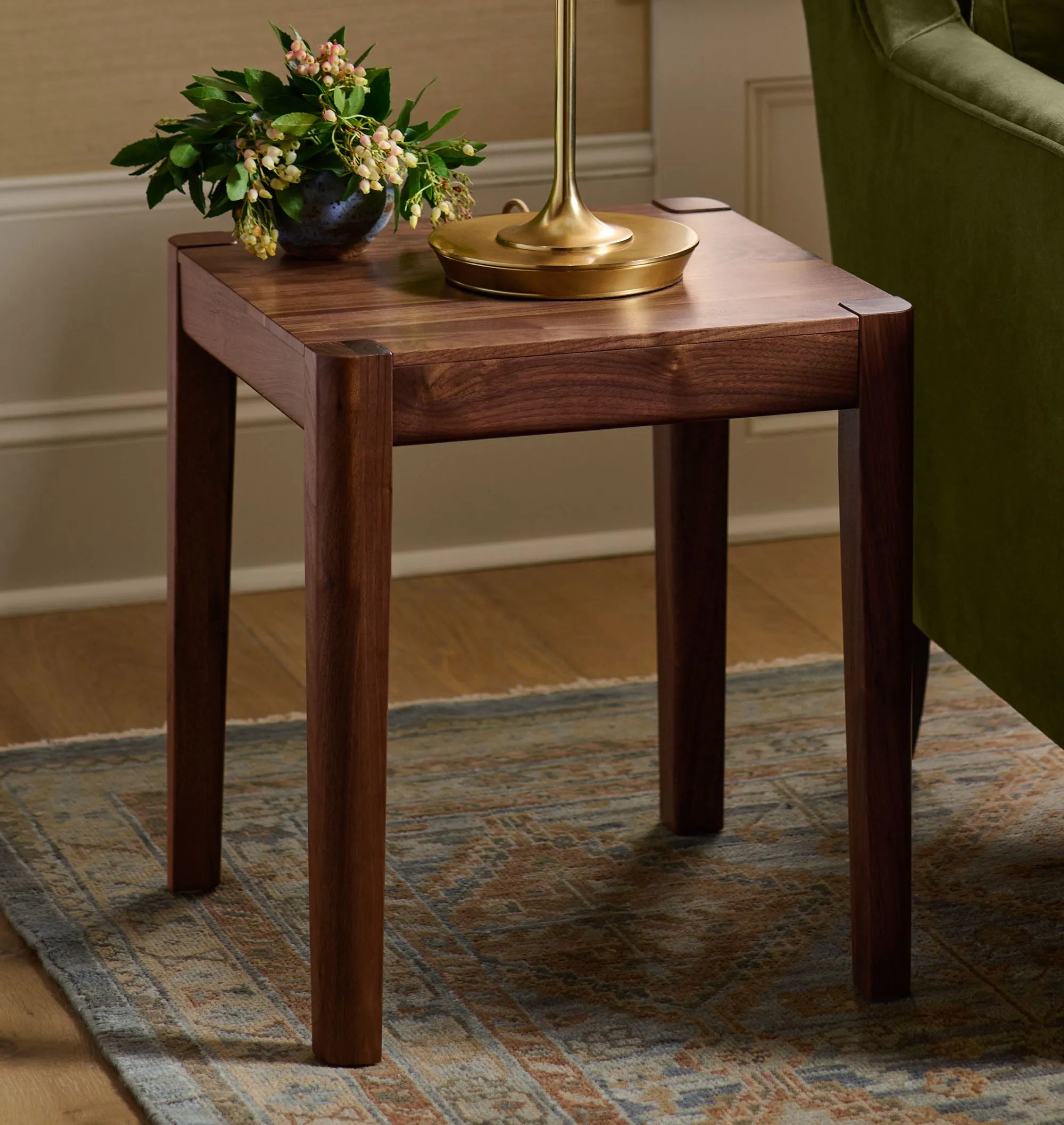 Stylish modern wooden side table with a minimalist design