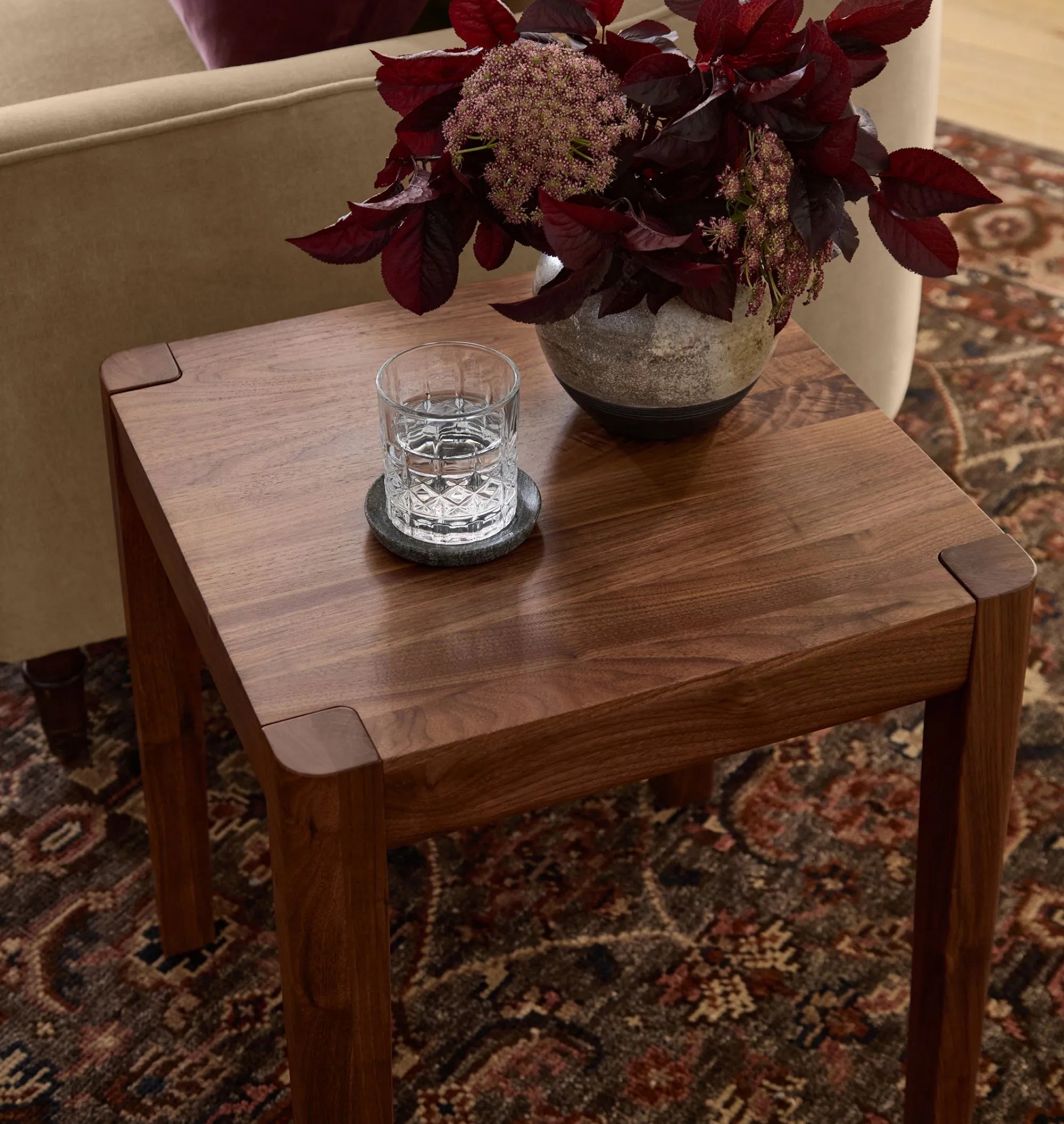 Stylish modern wooden side table with a minimalist design