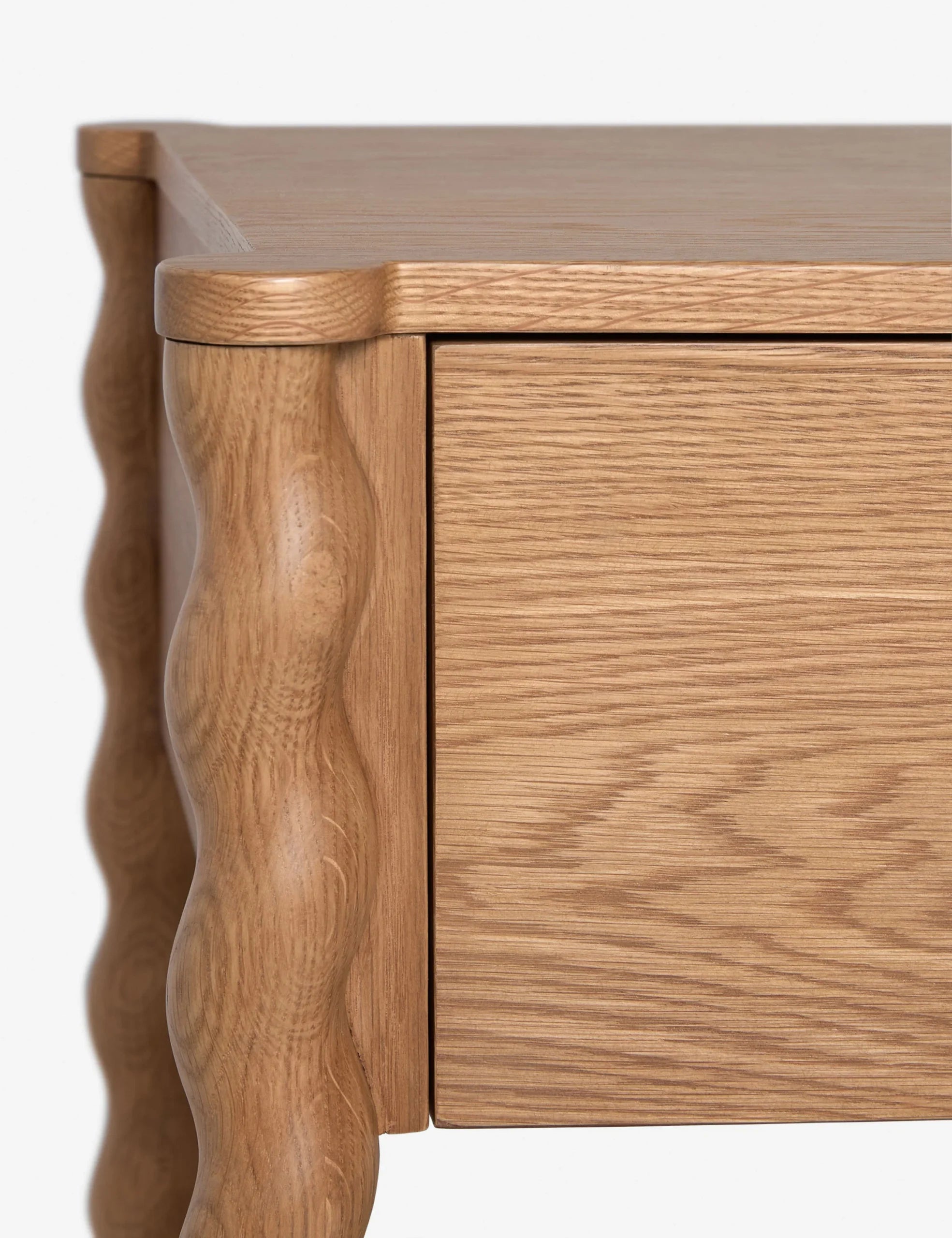Twisted Leg Nightstand with storage drawer and open shelf