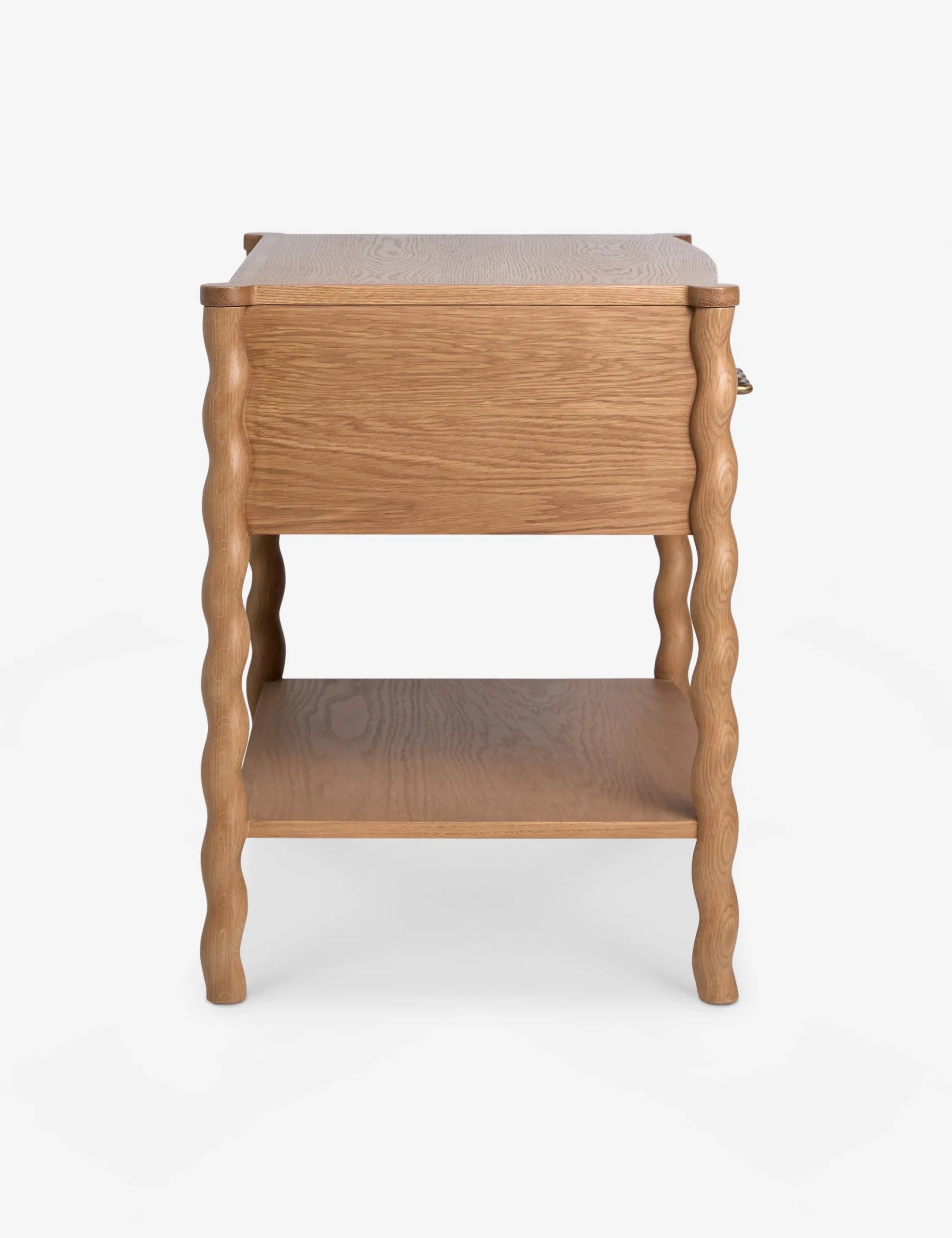 Twisted Leg Nightstand with storage drawer and open shelf