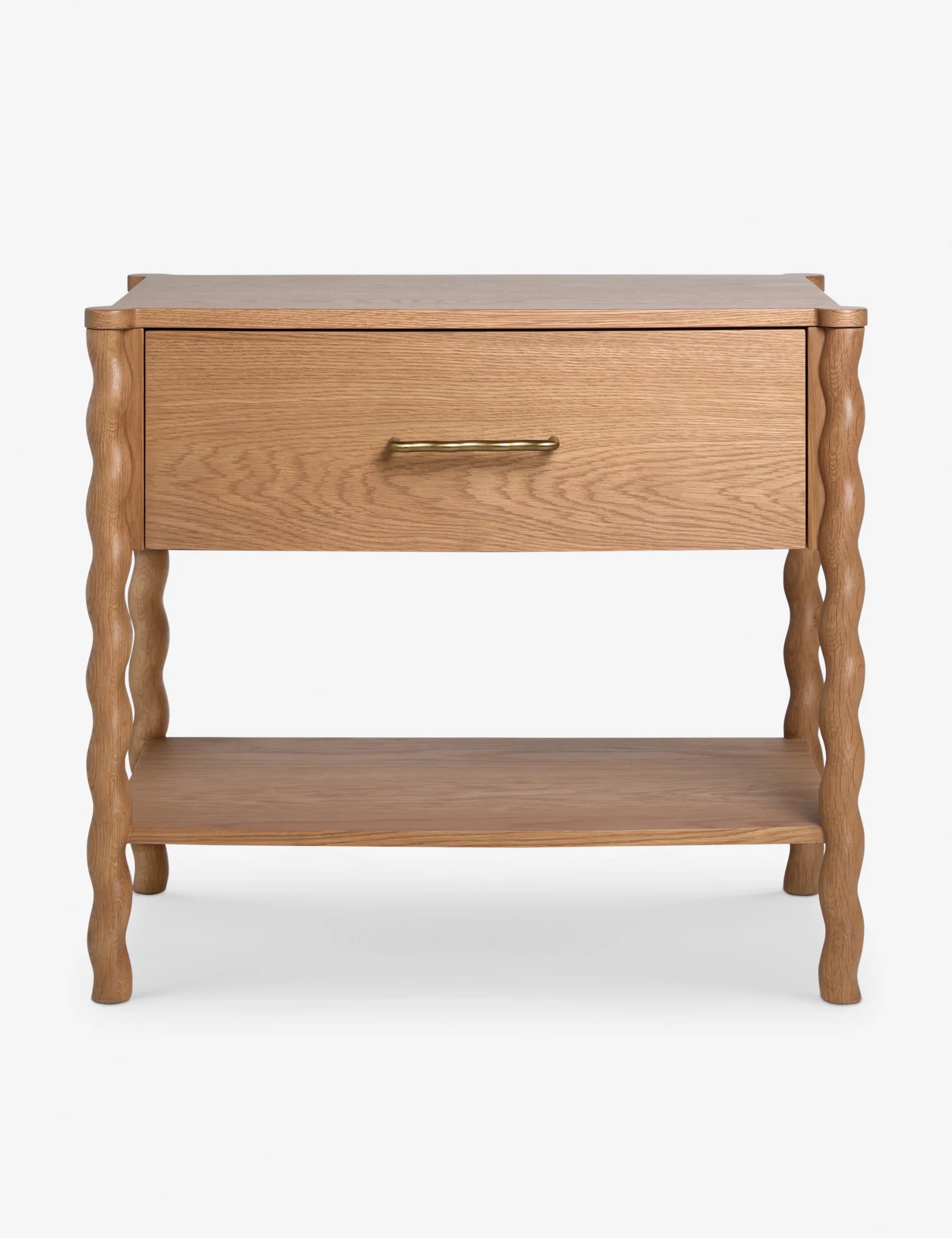 Twisted Leg Nightstand with storage drawer and open shelf