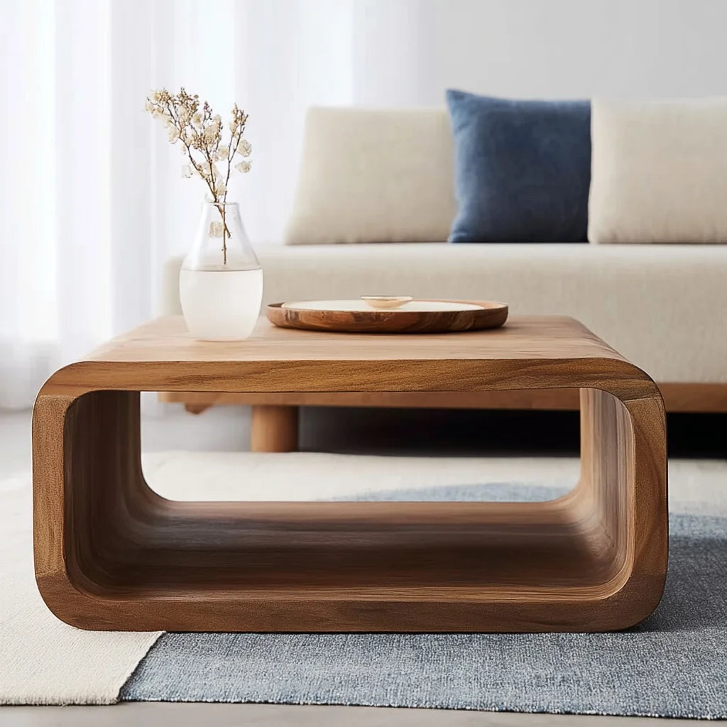 Zen Arc Coffee Table in modern minimalist living room interior