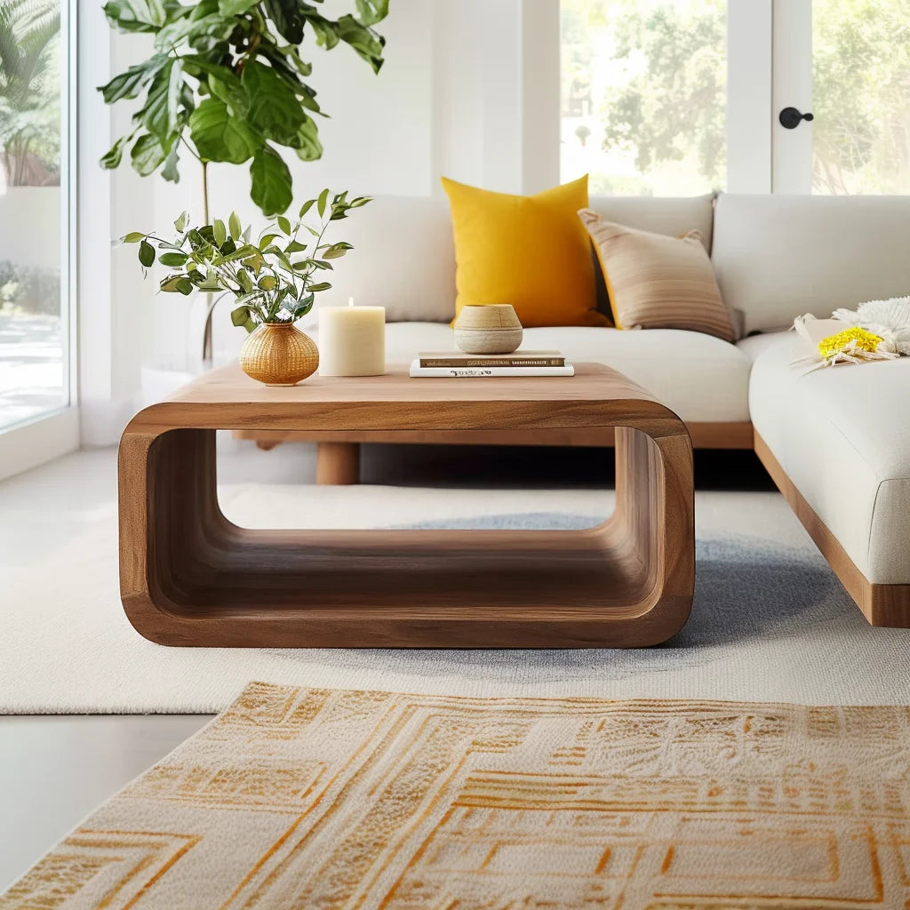 Zen Arc Coffee Table in modern minimalist living room interior