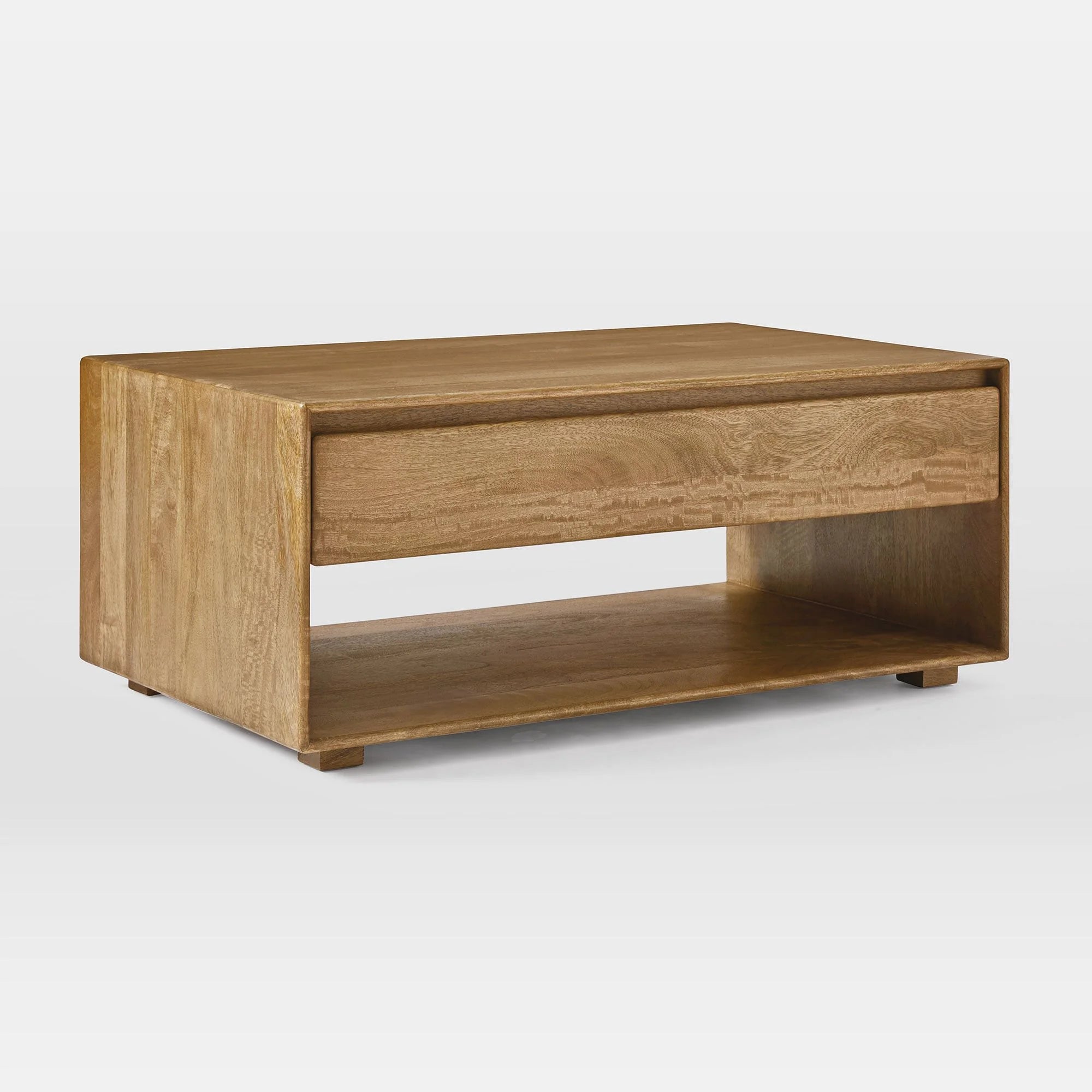 Rectangular Storage Coffee Table Modern Open Shelf Design