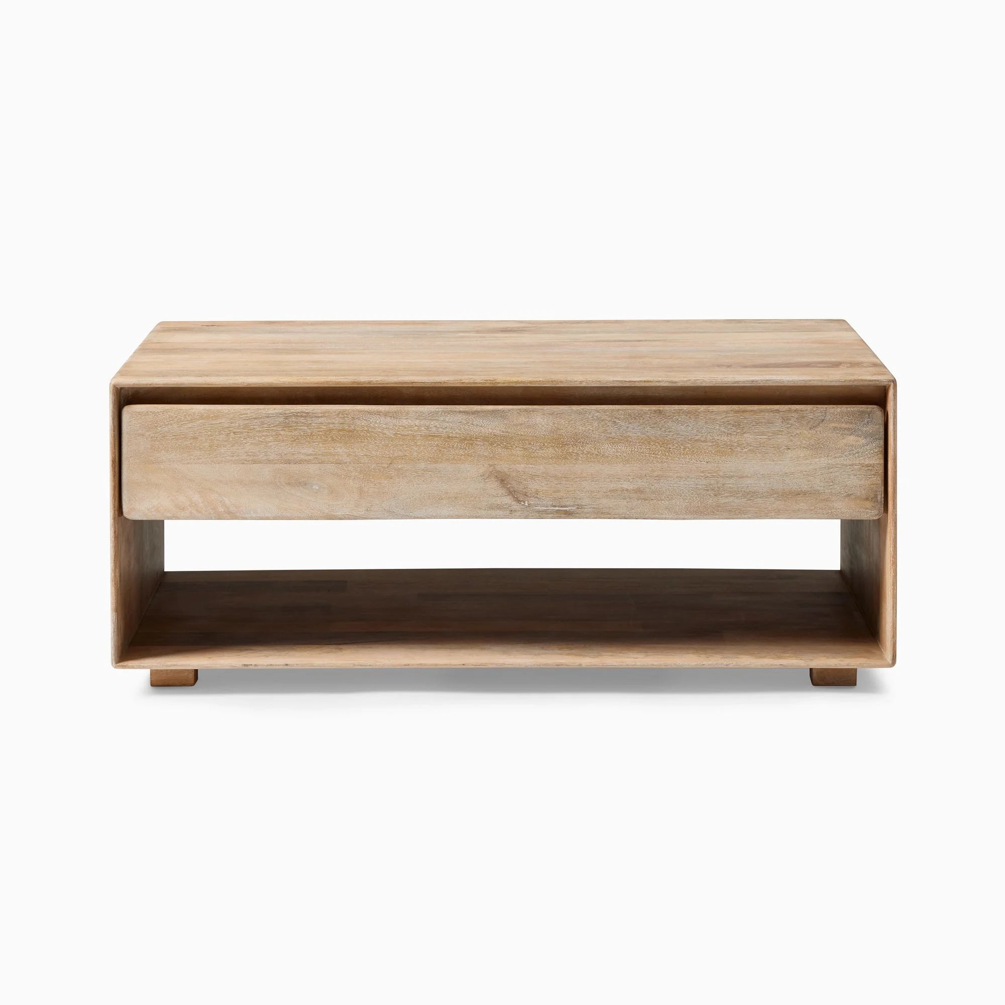 Rectangular Storage Coffee Table Modern Open Shelf Design