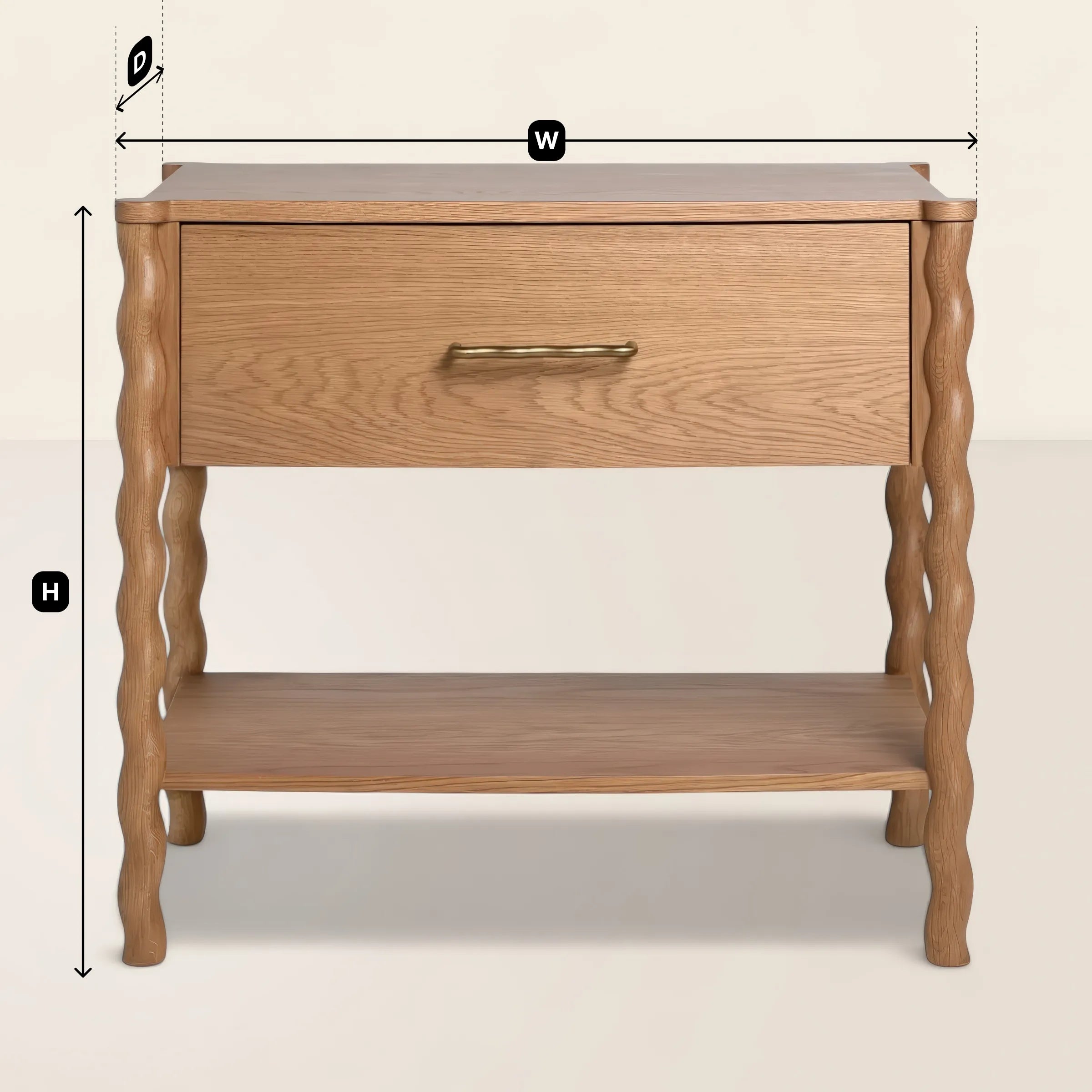 Twisted Leg Nightstand Elegant Design with Storage Drawer