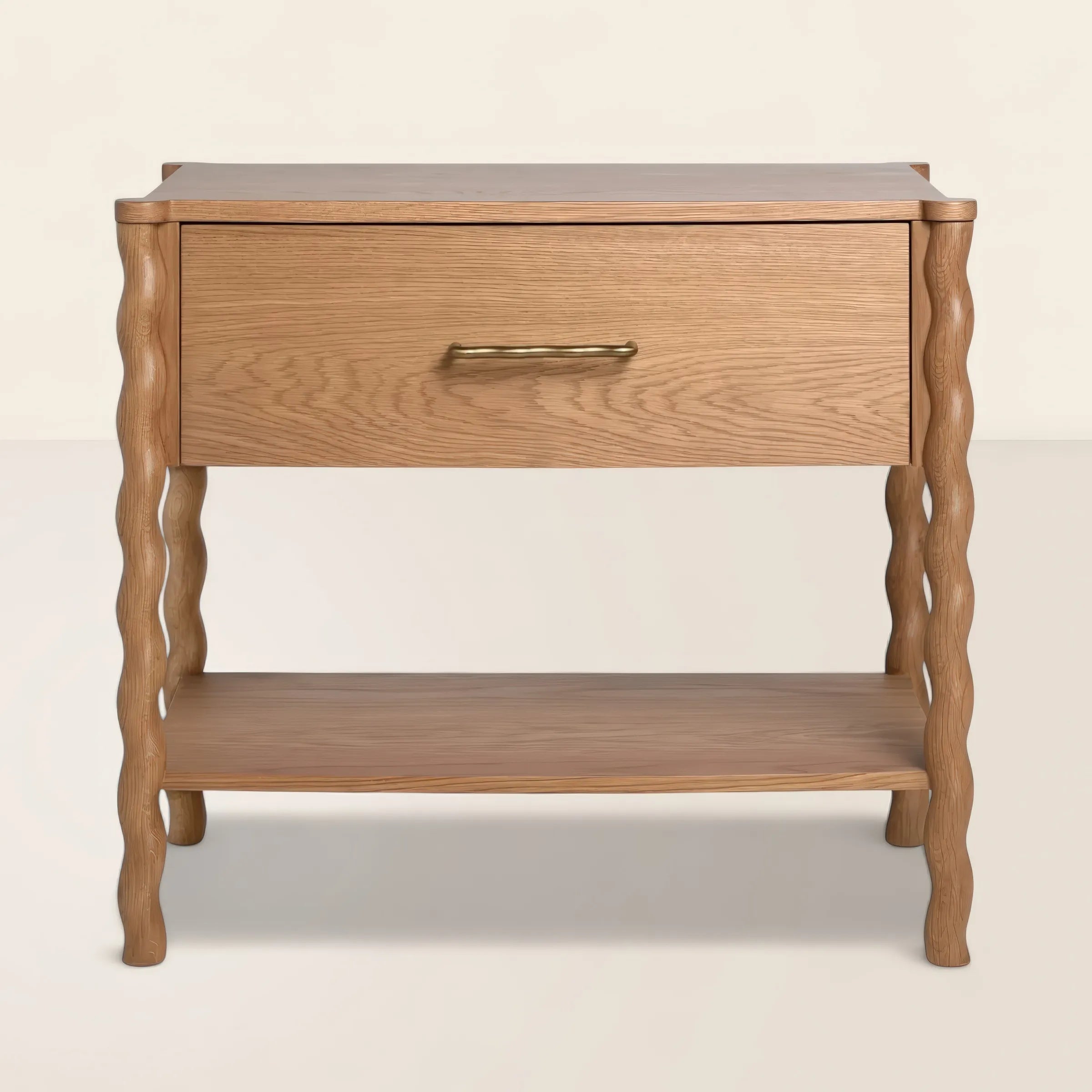 Twisted Leg Nightstand Elegant Design with Storage Drawer