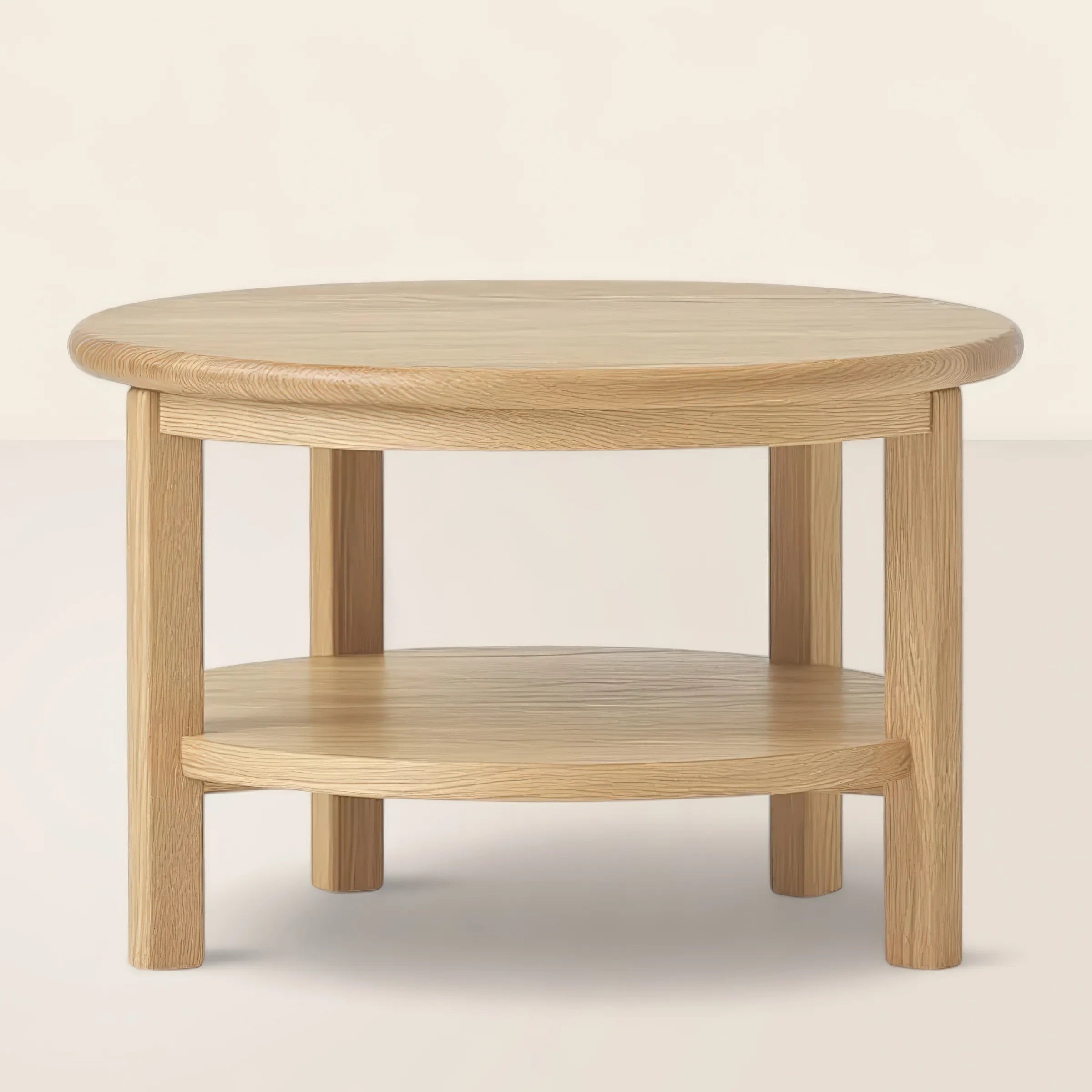 Round Side Table with Shelf for Compact Modern Spaces