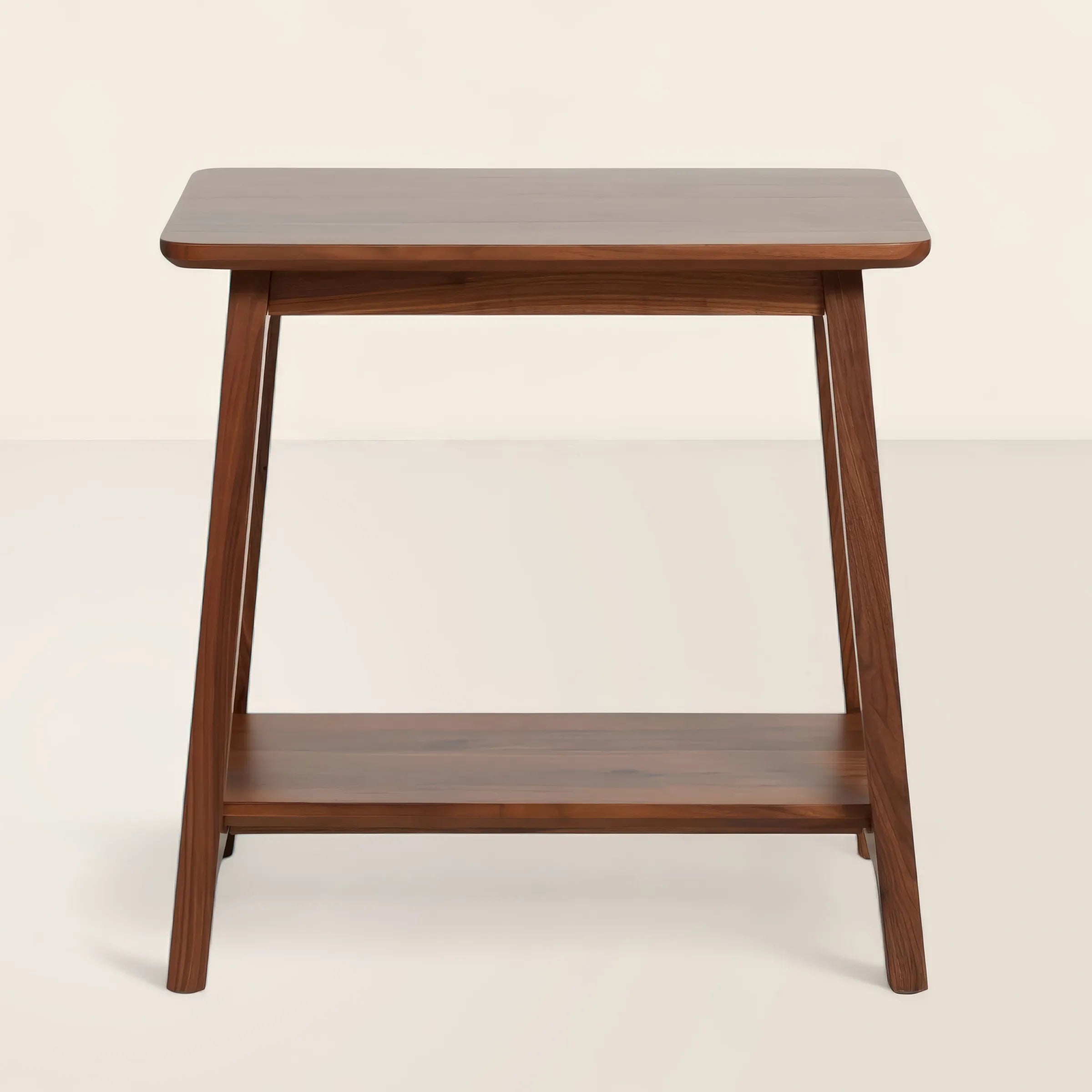 Elegant Compact Wooden Side Table In A Cozy Room