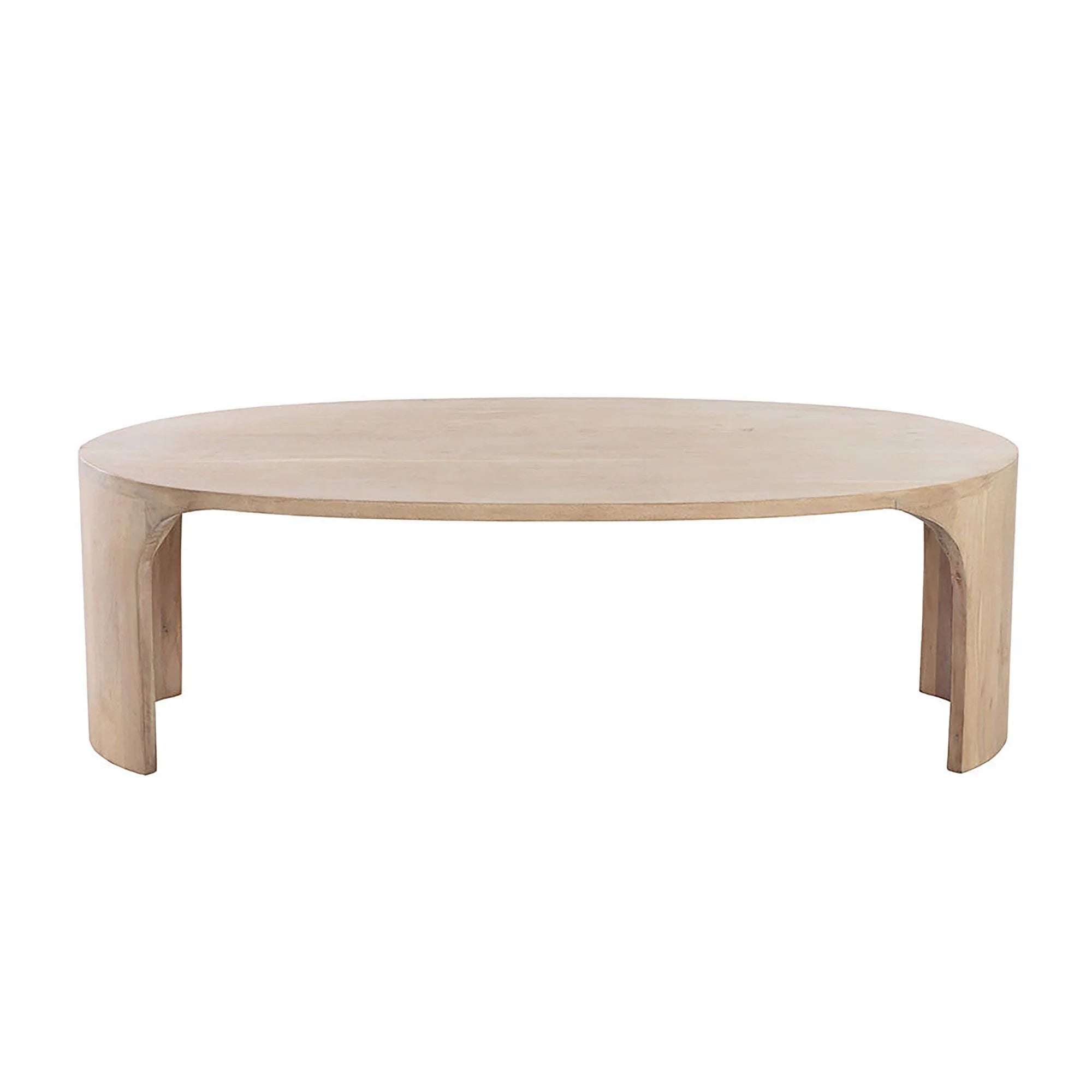 Oval Coffee Table Modern Curved Base Design
