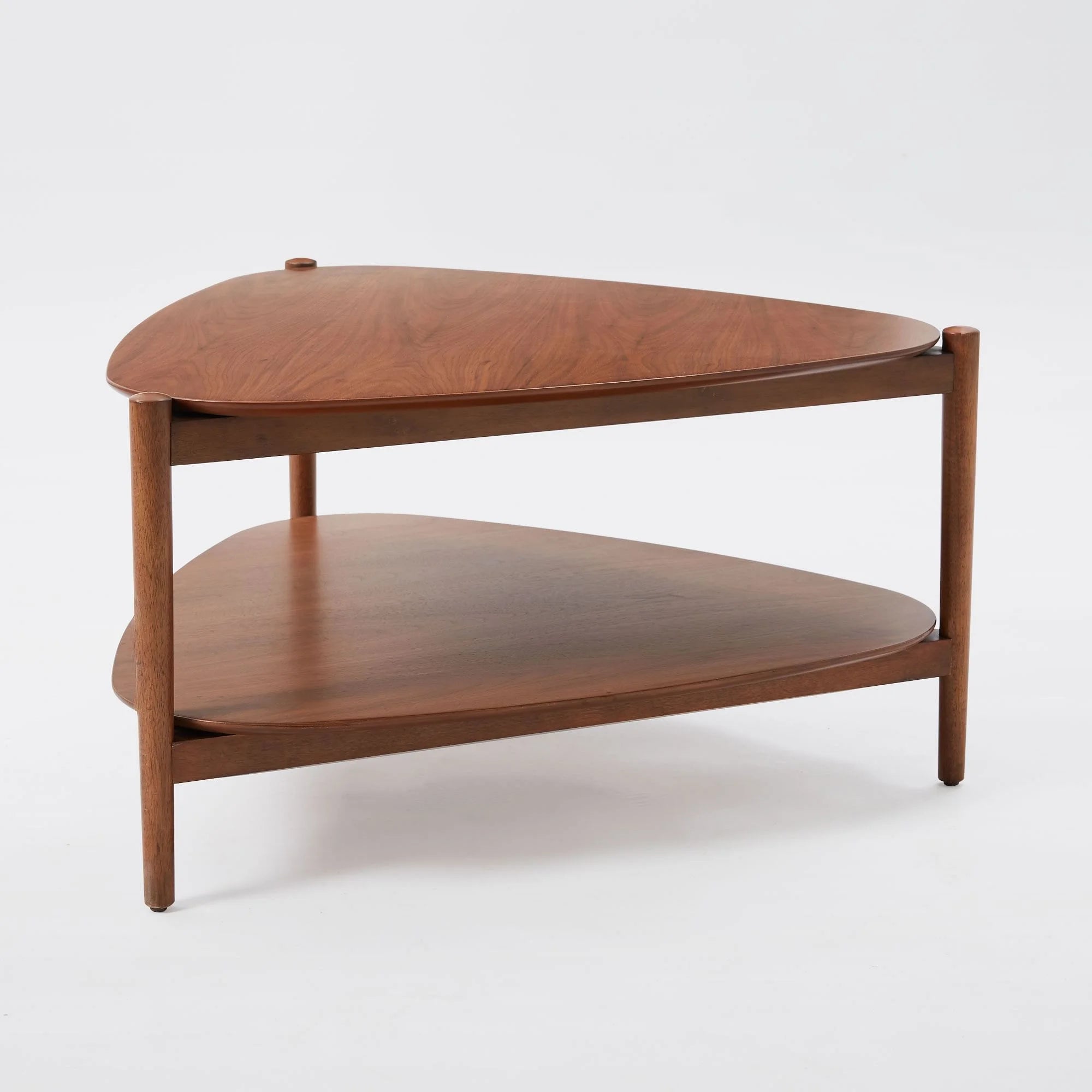 Retro Triangle Coffee Table Lower Shelf Design
