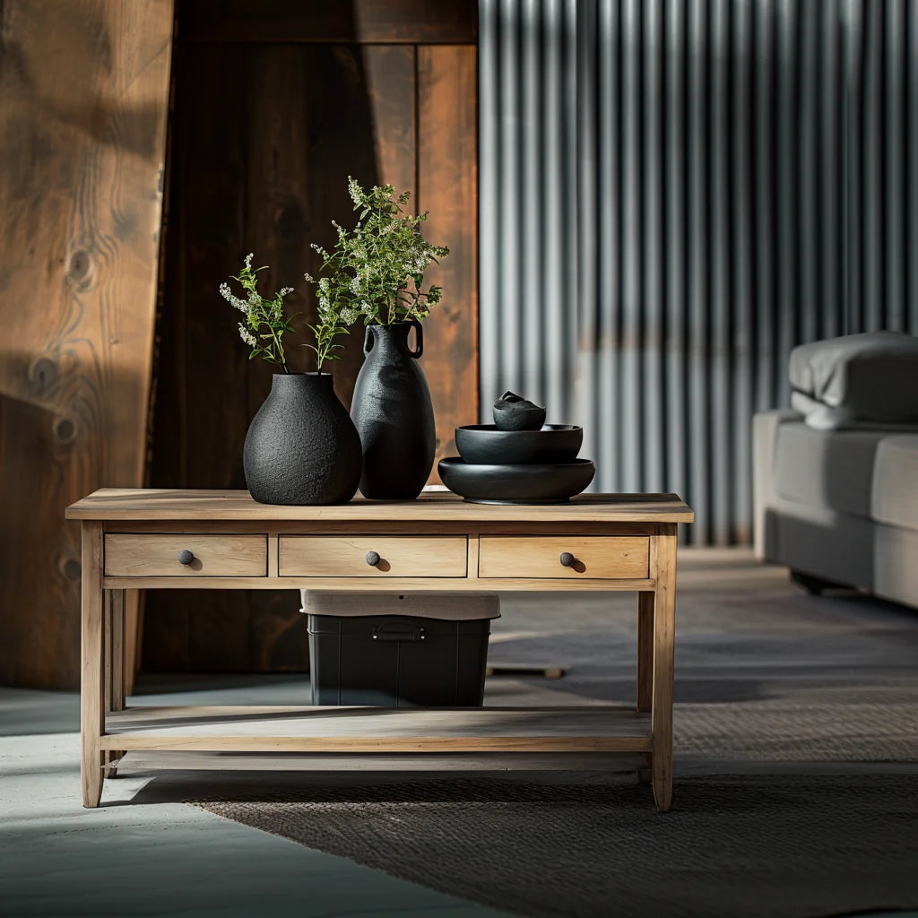 Wooden Console Table for Storage Display Home Decor