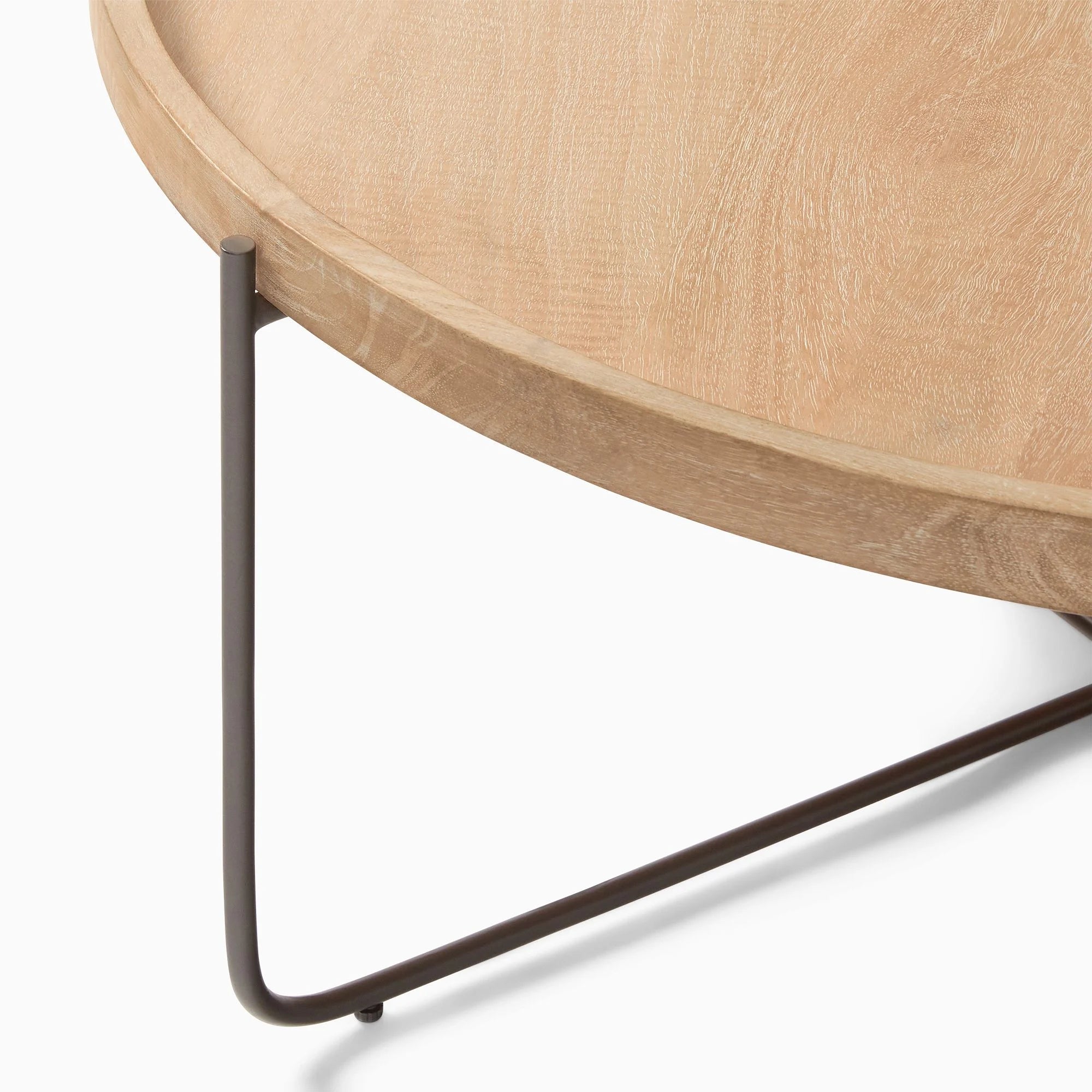 Round Coffee Table Metal Base Minimalist Design