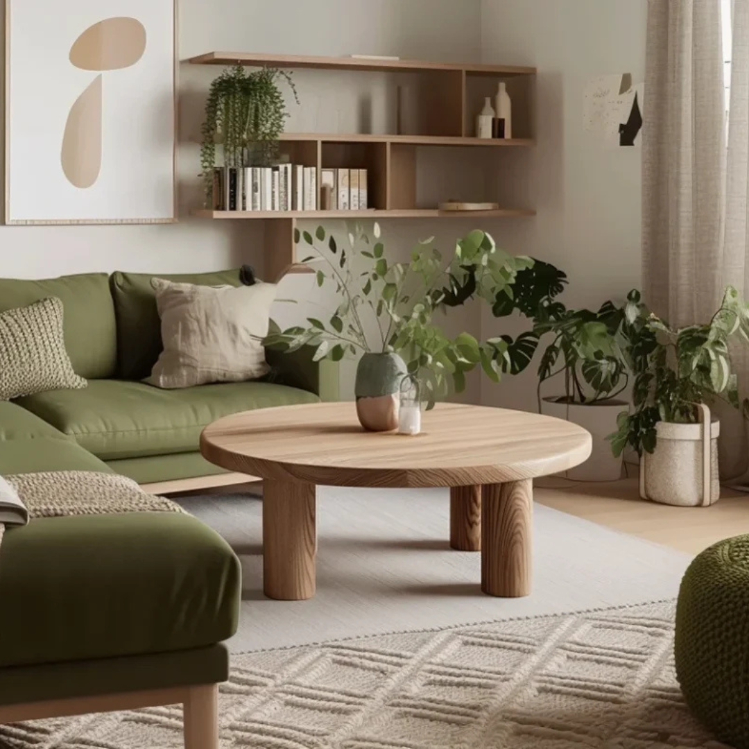 Modern Living Redefined: Wooden Curved Coffee Table for Elegant Interiors