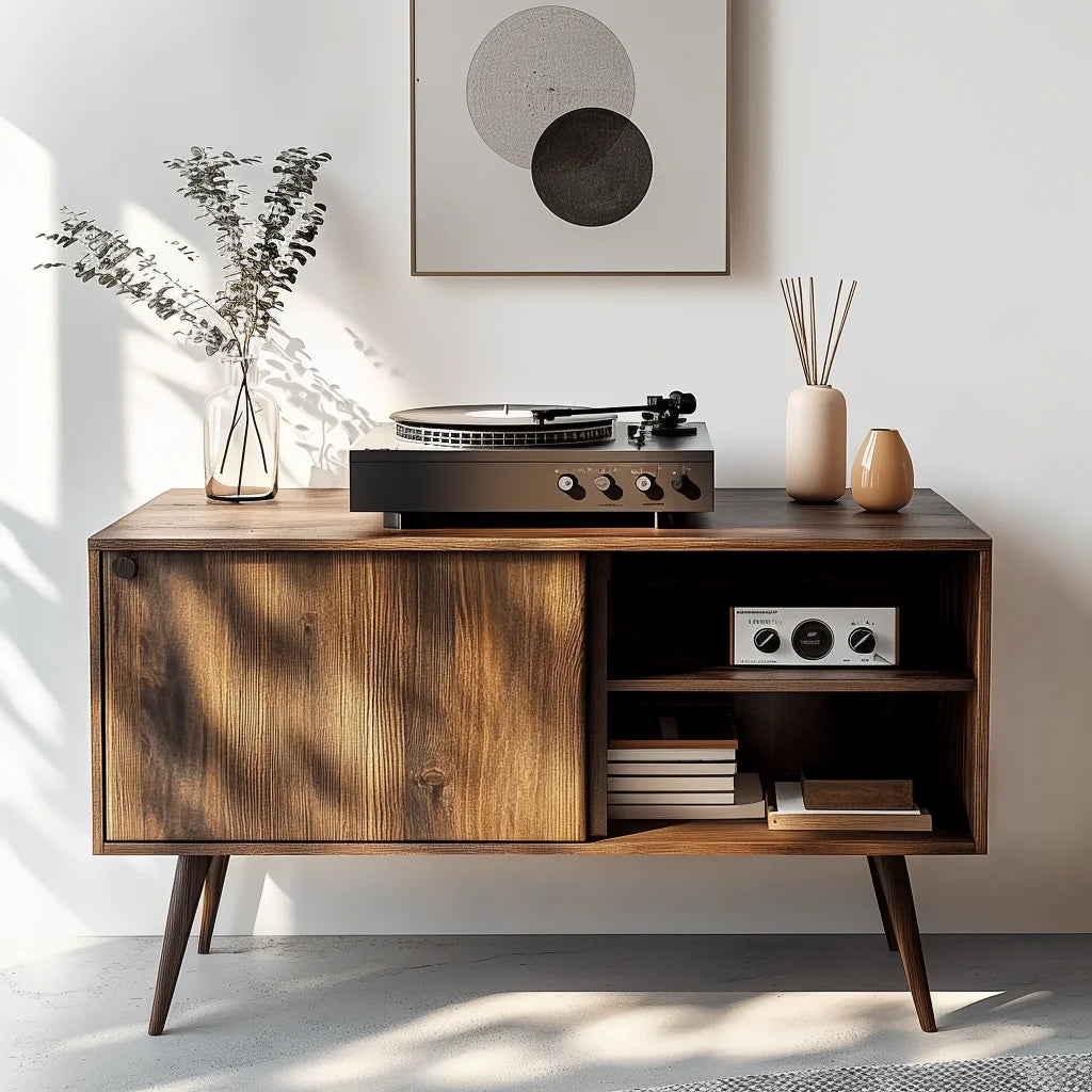 Media Console Table Storage Display Home Decor